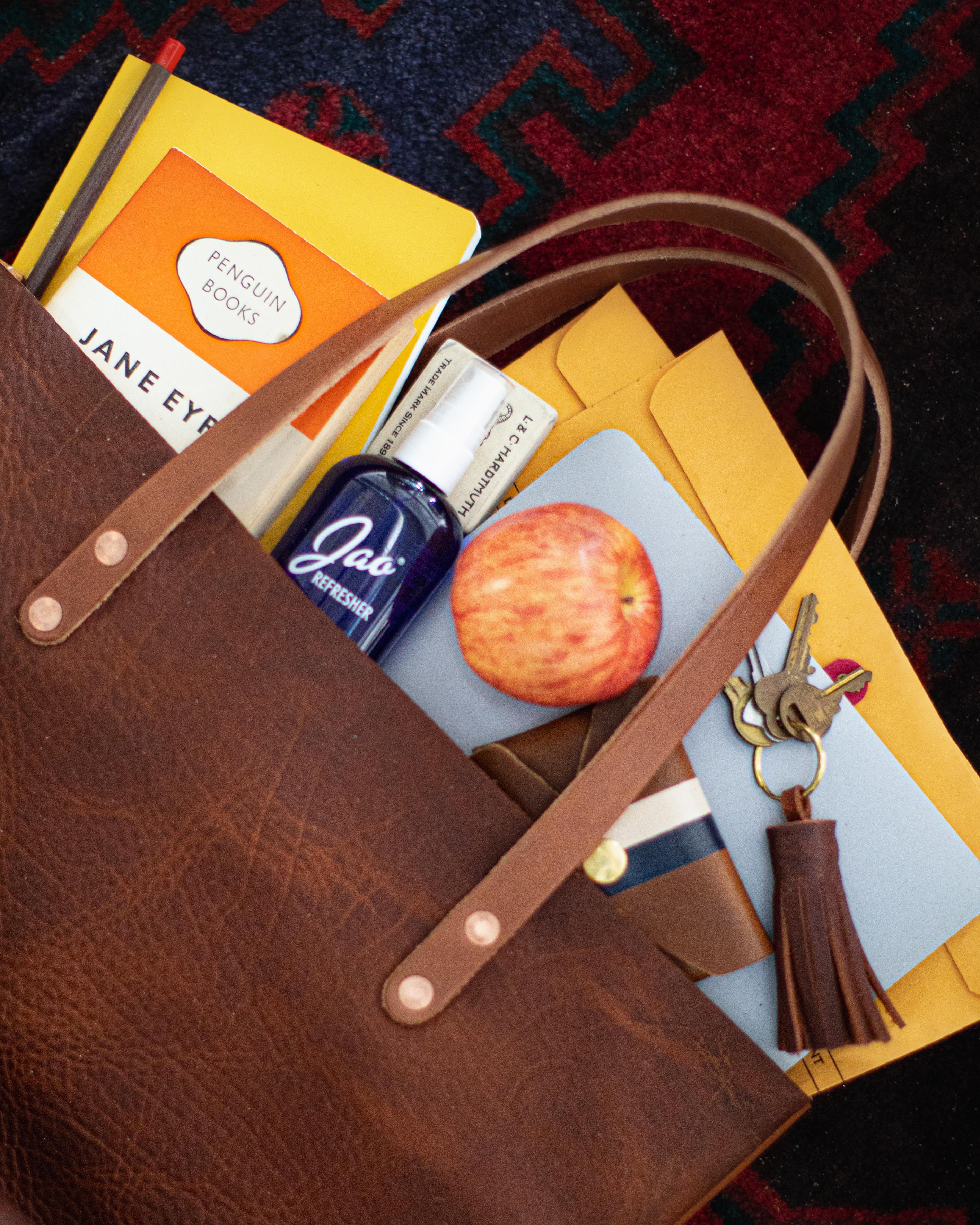 Macchiato leather tote bag