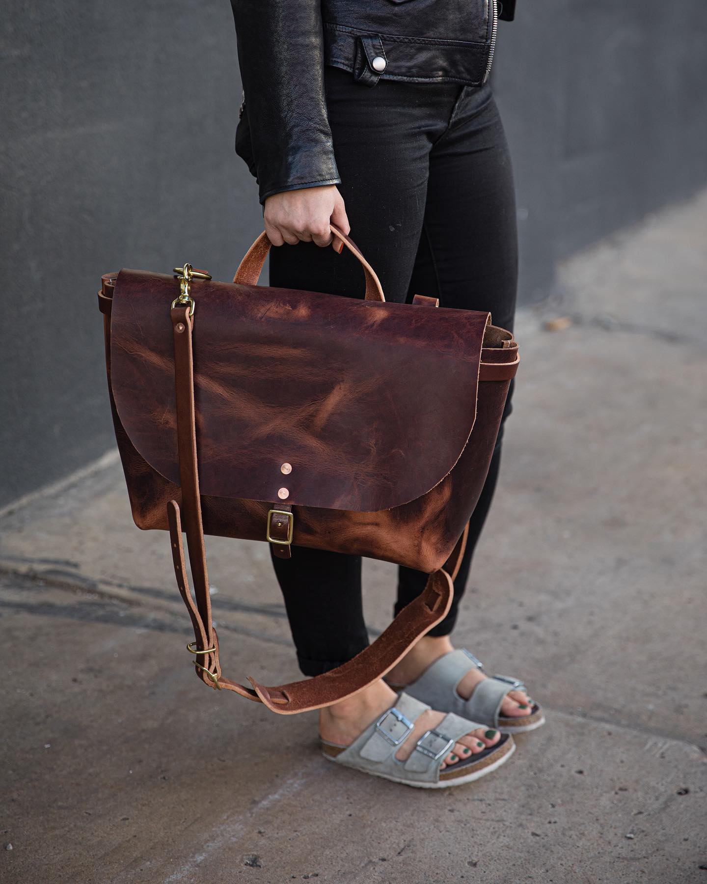 Leather messenger bags | leather computer bag made by KMM & Co.