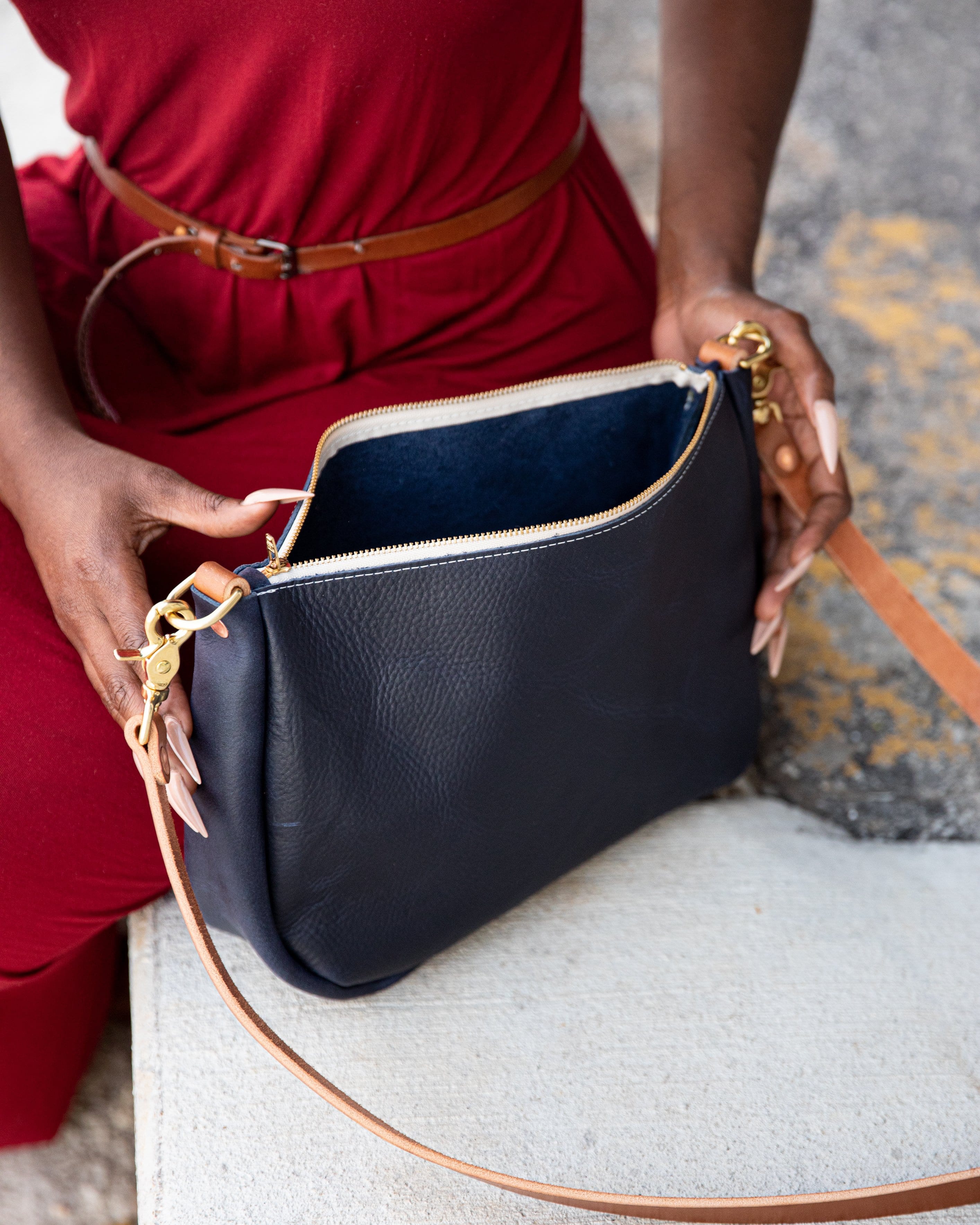 Scratch-and-Dent Navy Kodiak Crossbody Bag