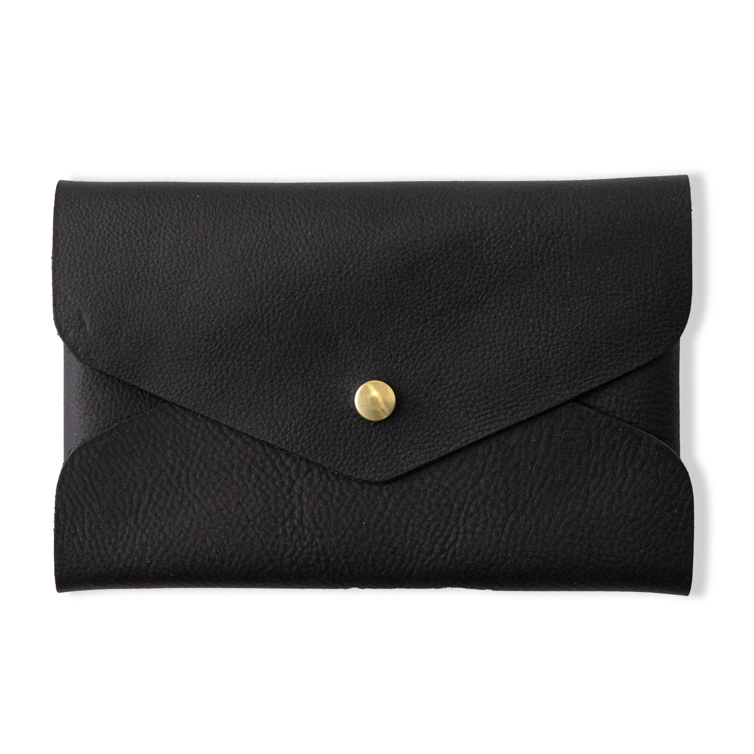 Leather Clutch Bag: Black Kodiak Envelope Clutch clutches KMM