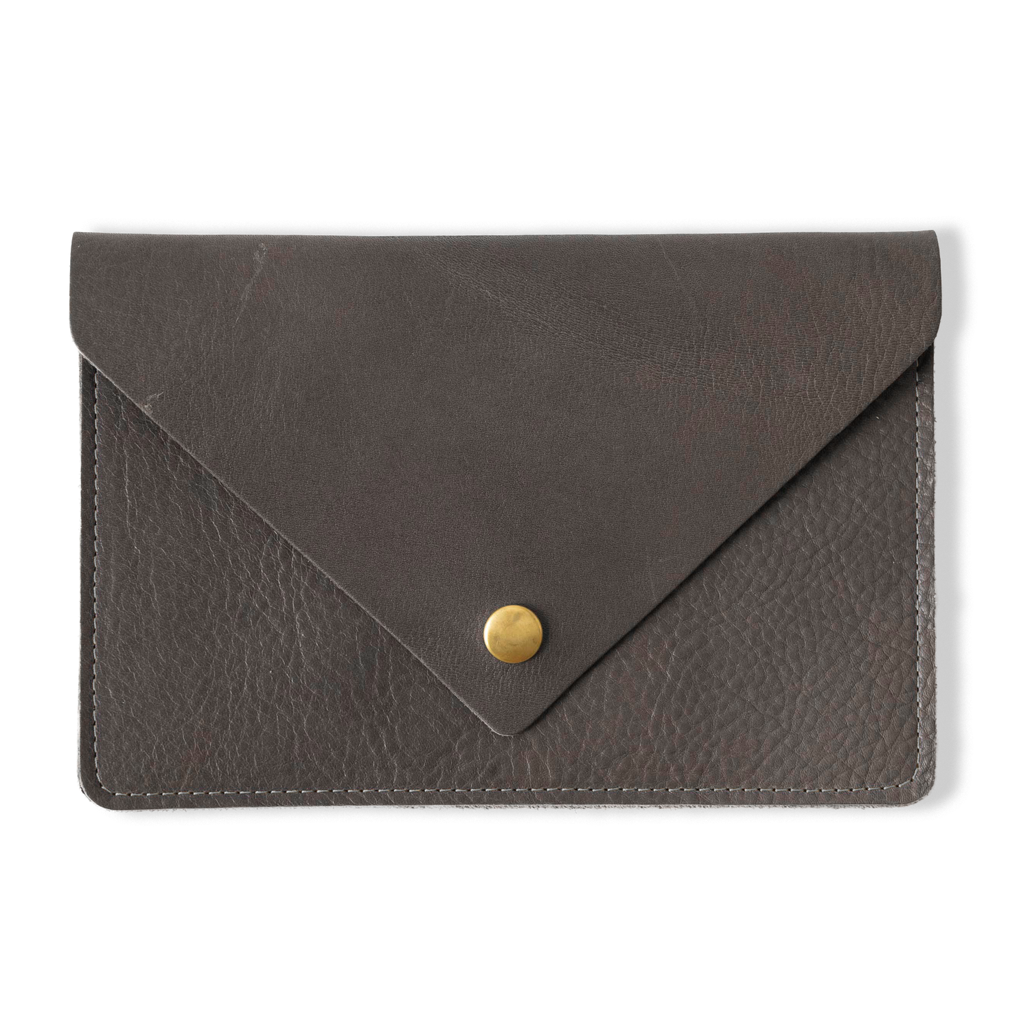 Grey Cypress Leather Clutch