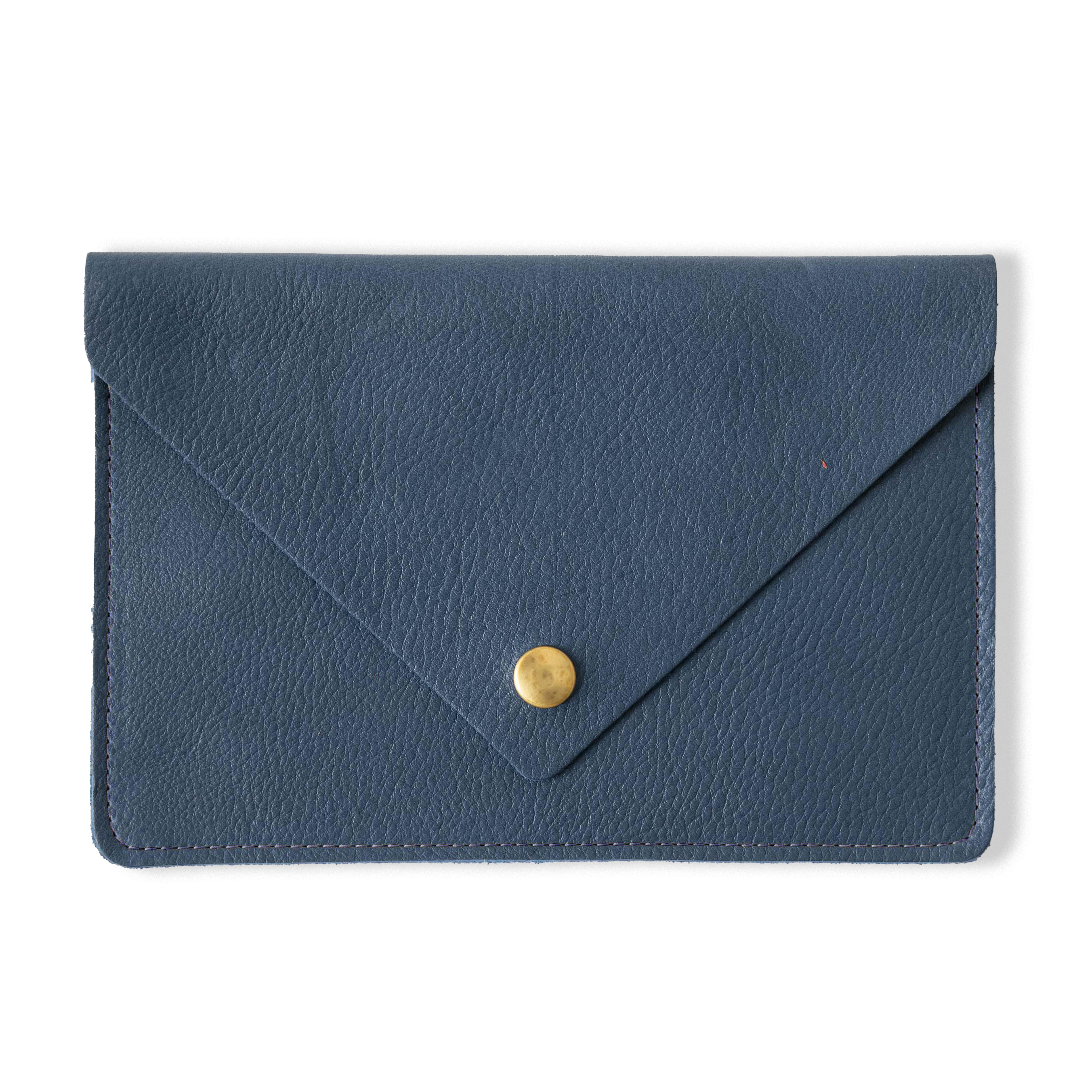 Blue Cypress Leather Clutch