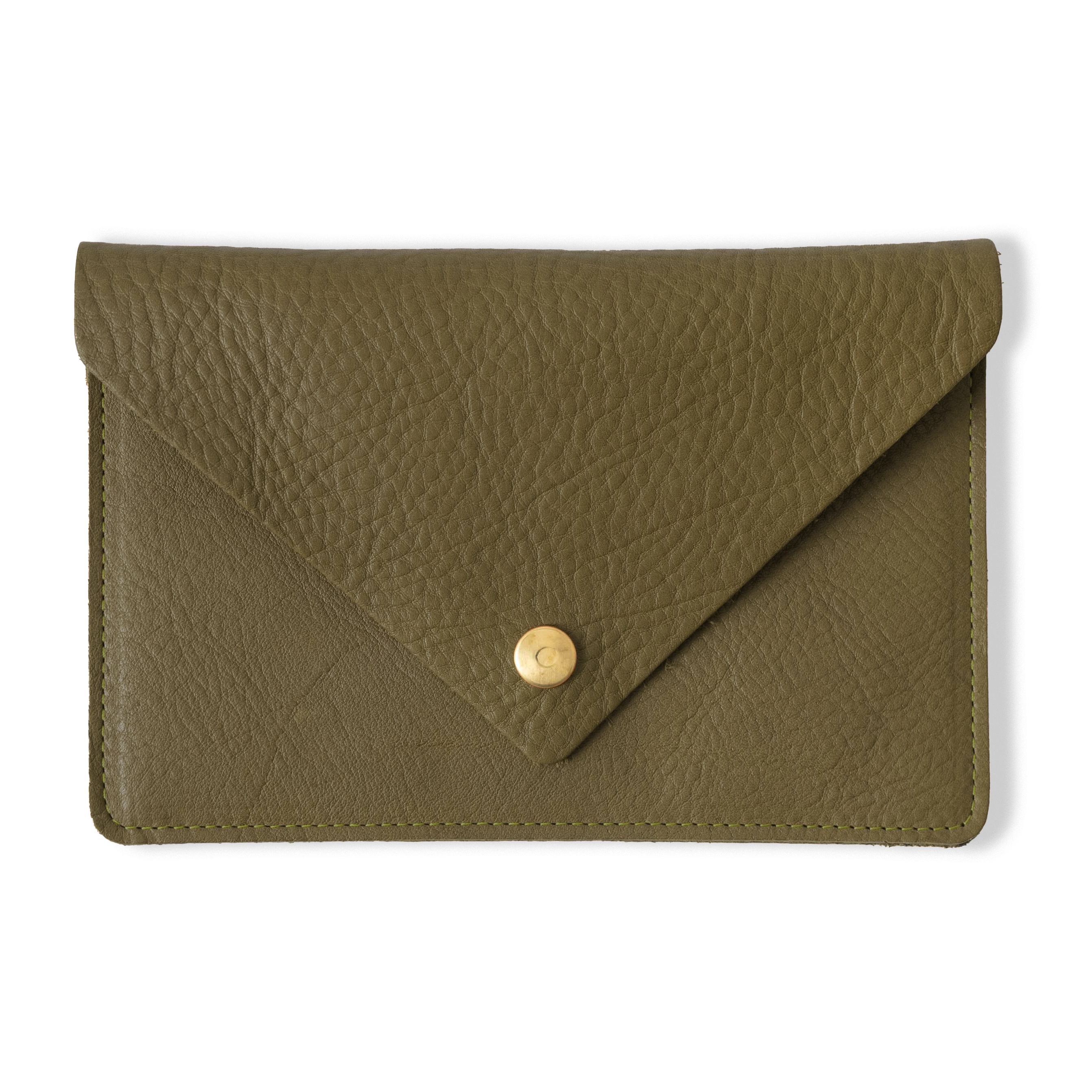 Olive Cypress Leather Clutch