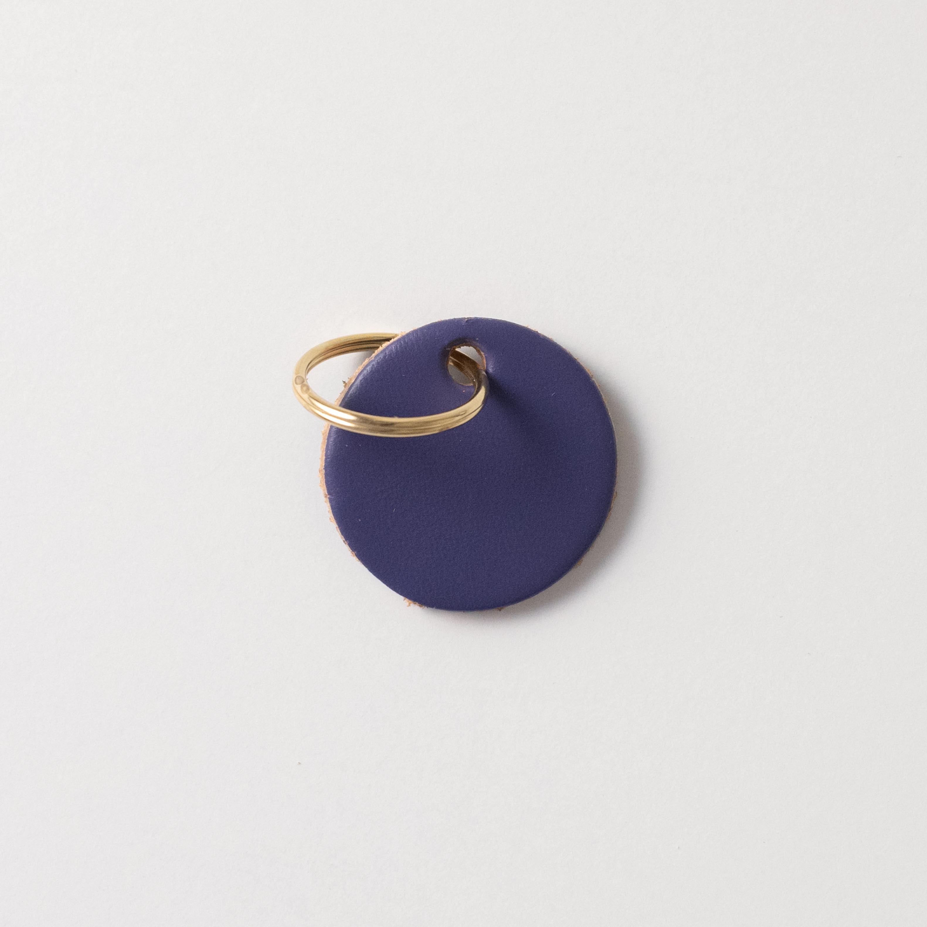 Amethyst Circle Key Fob- leather keychain - leather key holder - leather key fob - KMM & Co.