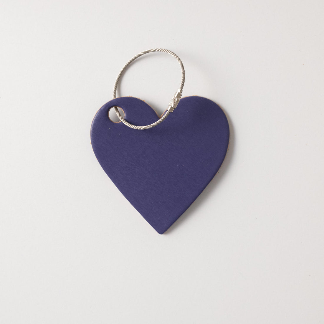 Amethyst Leather Heart Tag- personalized luggage tags - custom luggage tags - KMM &amp; Co.