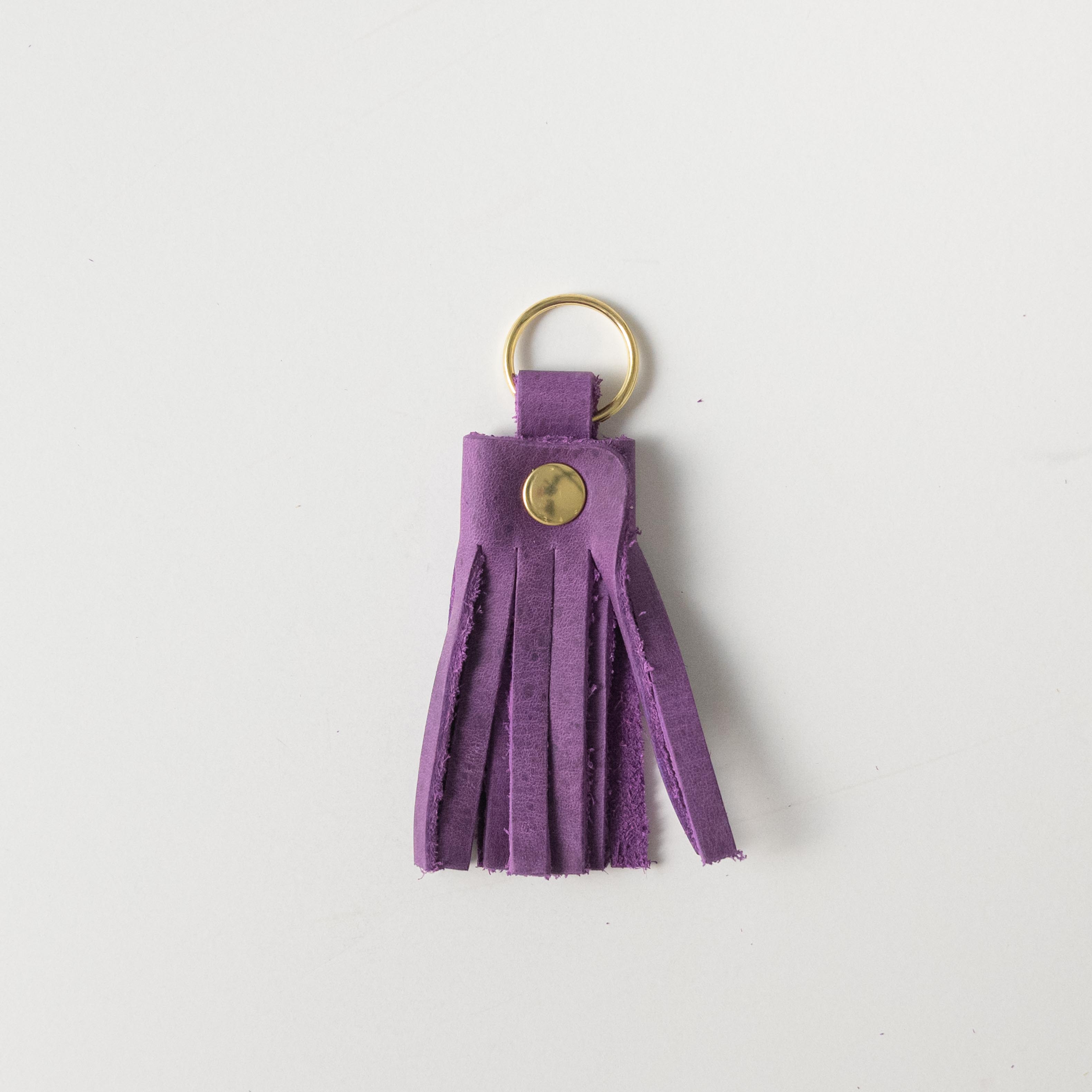 Amethyst Tassel Keychain- leather tassel keychain - KMM & Co.