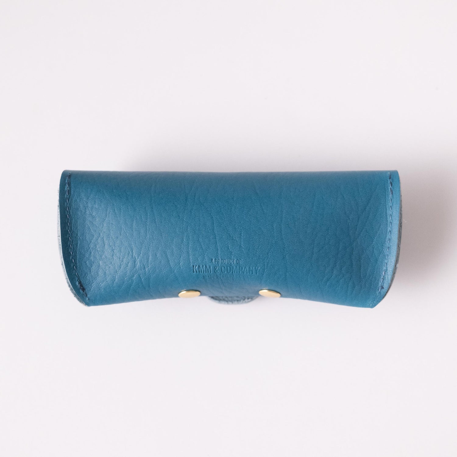 Aqua Bullhide Sunglasses Case- leather glasses case - KMM & Co.