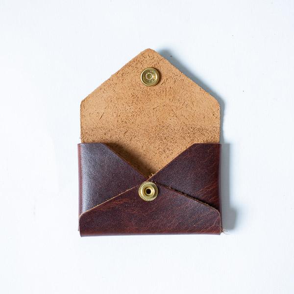 Autumn Harvest Card Envelope- card holder wallet - leather wallet made in America at KMM & Co.