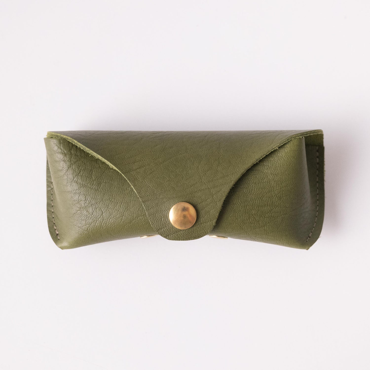 Avocado Bullhide Sunglasses Case- leather glasses case - KMM & Co.