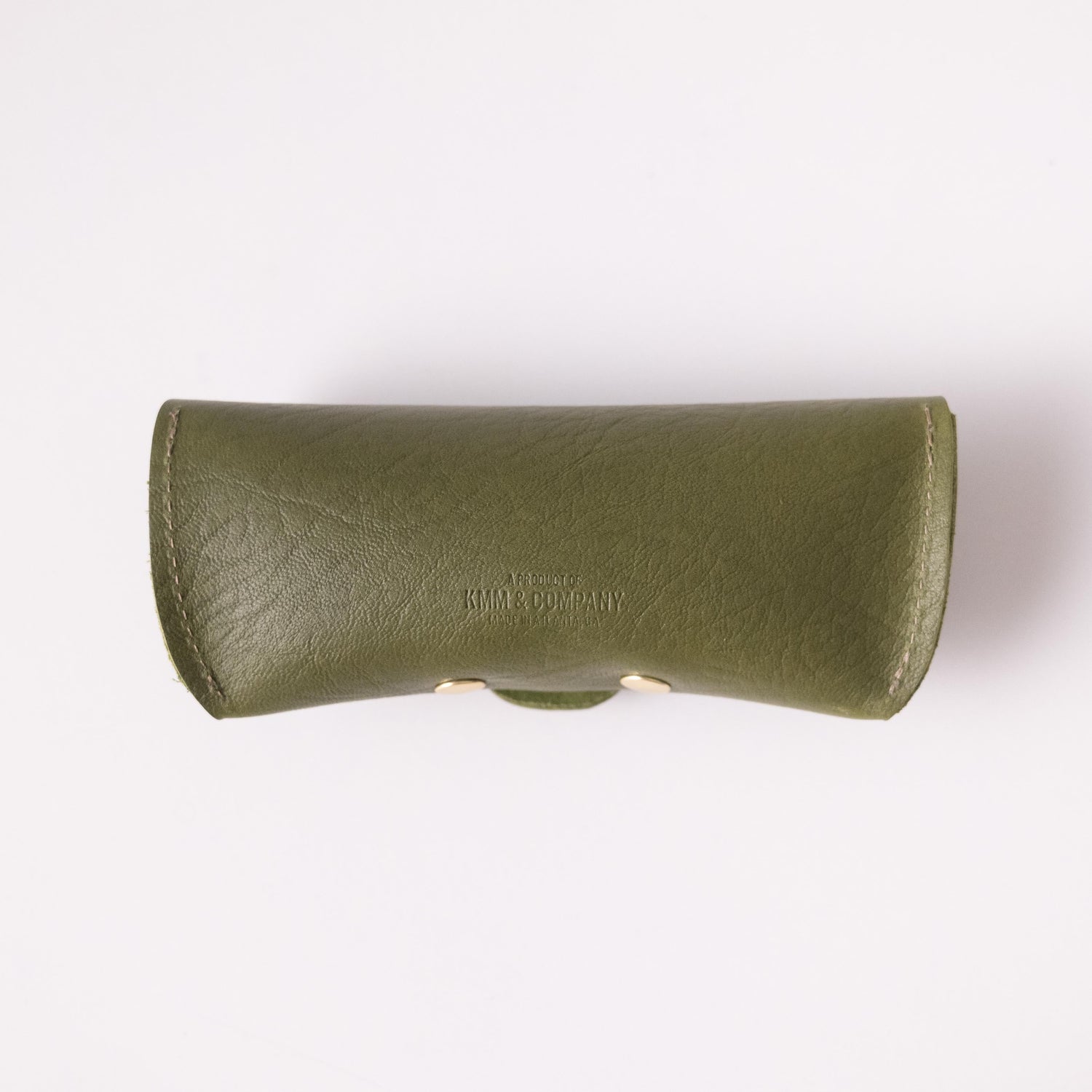 Avocado Bullhide Sunglasses Case- leather glasses case - KMM & Co.
