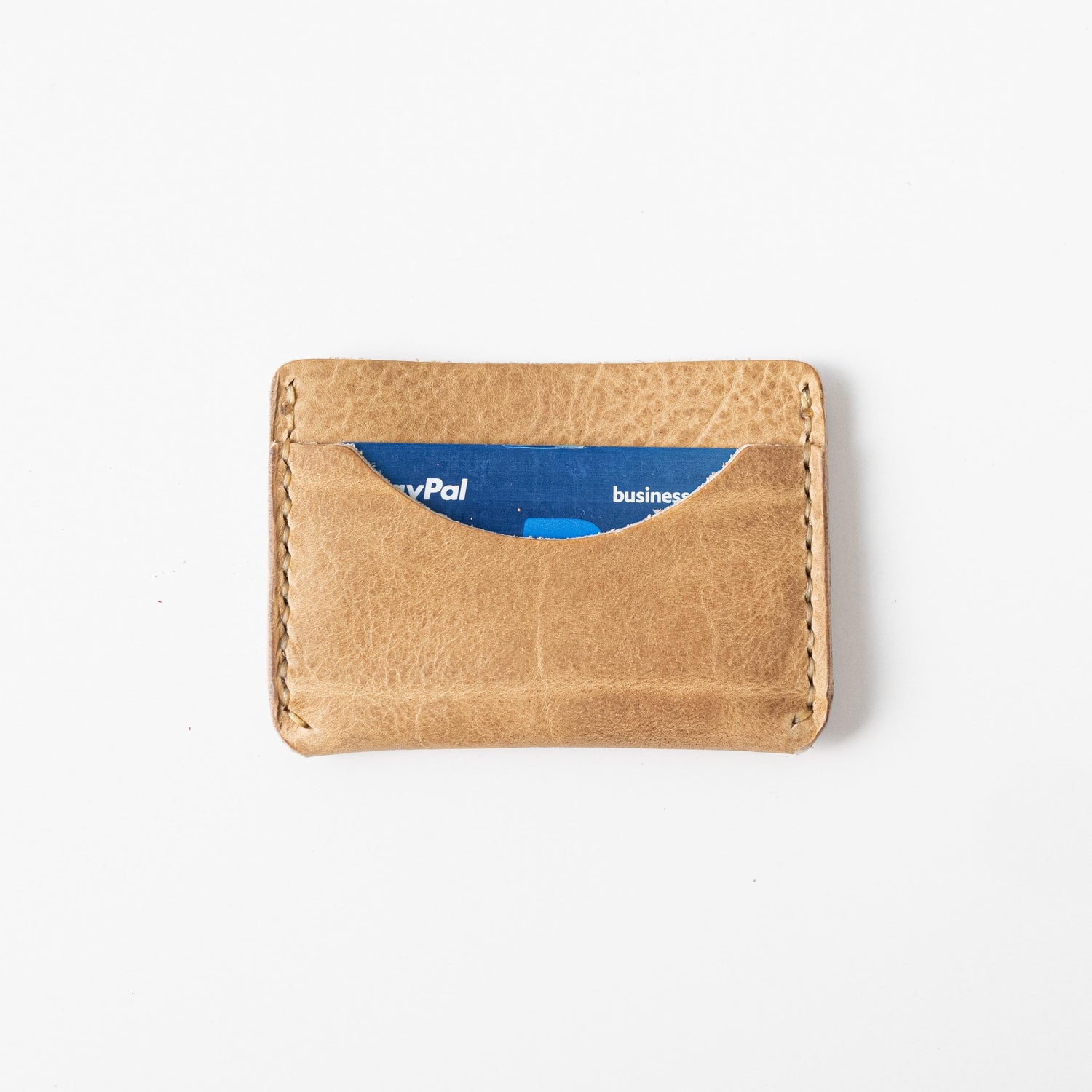Beige Bison Card Case- mens leather wallet - leather wallets for women - KMM & Co.