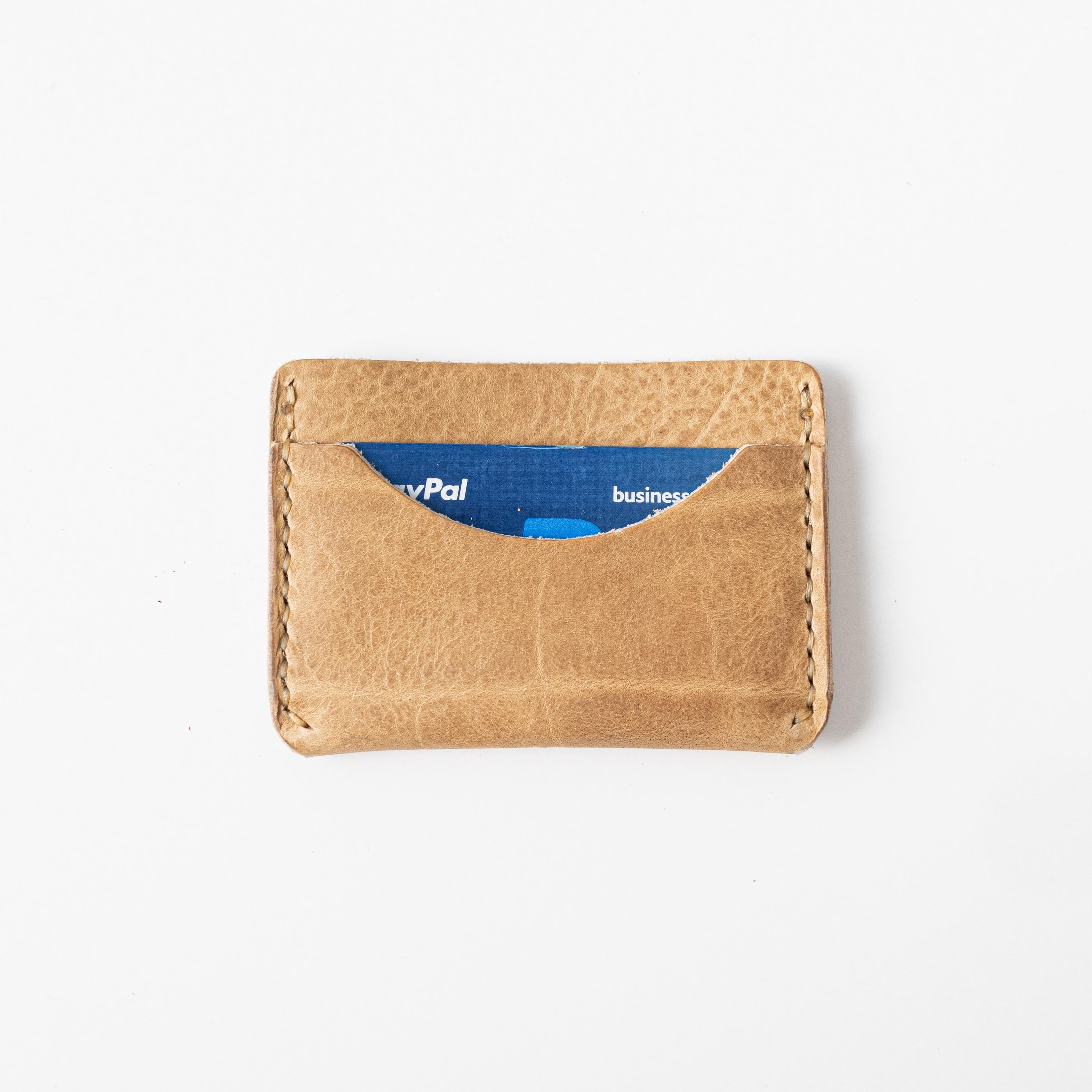 Beige Bison Card Case- mens leather wallet - leather wallets for women - KMM & Co.