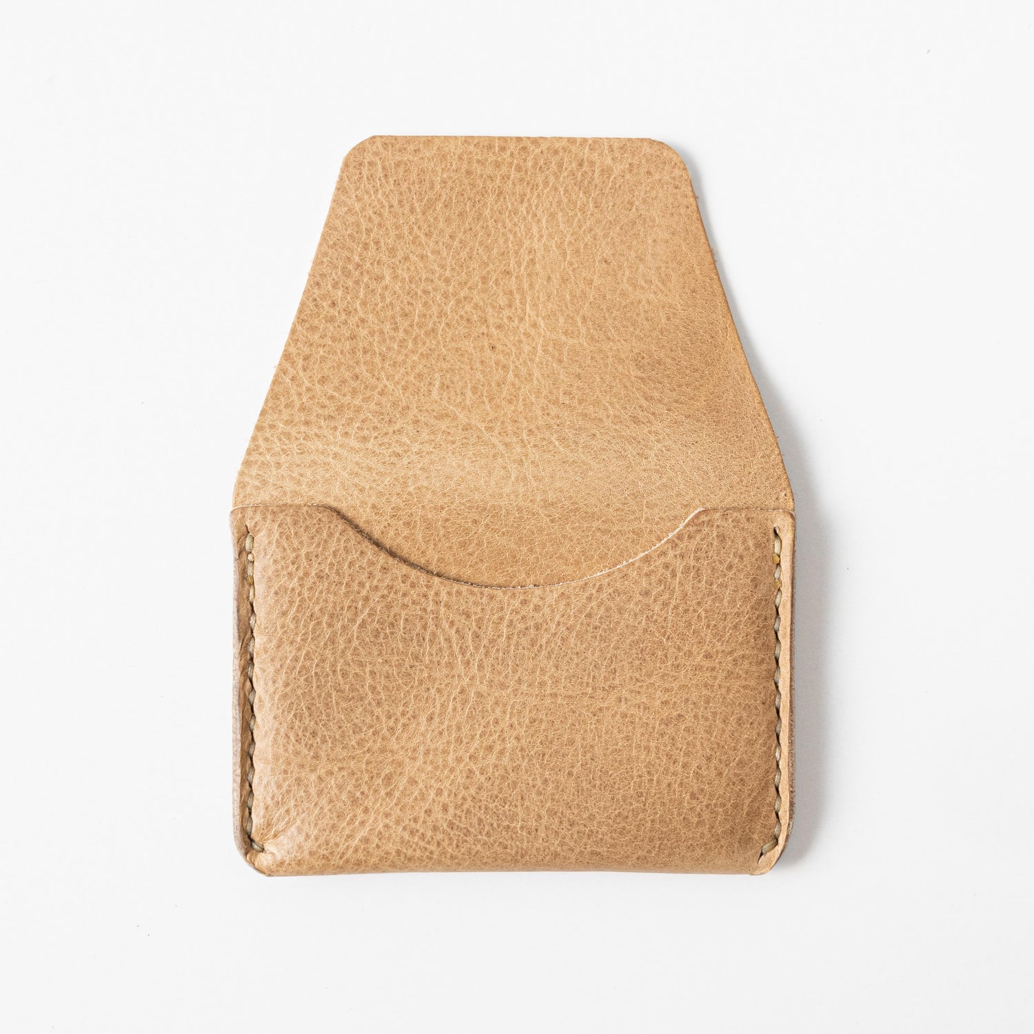Beige Bison Flap Wallet- mens leather wallet - handmade leather wallets at KMM & Co.