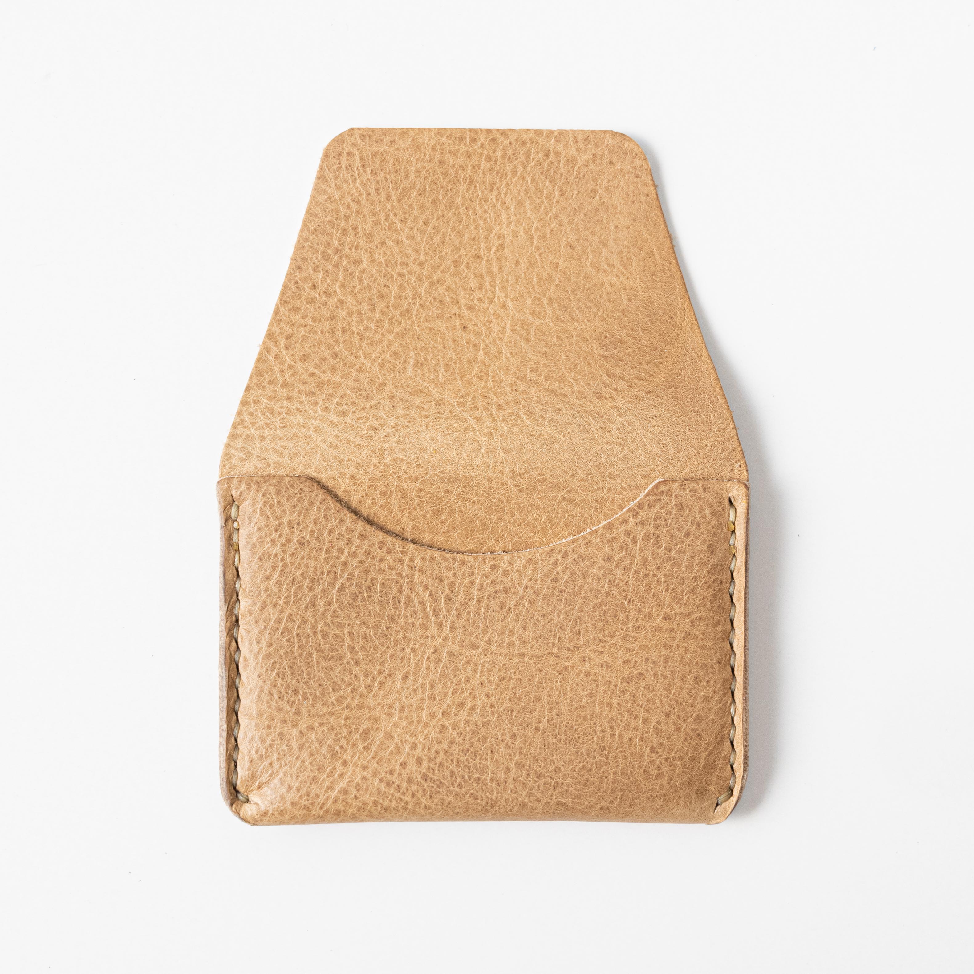 Beige Bison Flap Wallet- mens leather wallet - handmade leather wallets at KMM & Co.
