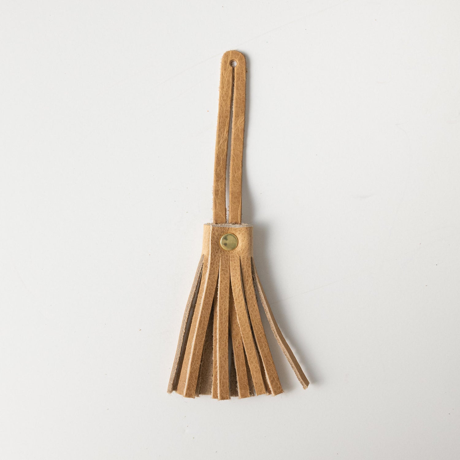 Beige Bison Leather Tassel- leather tassel keychain - KMM & Co.