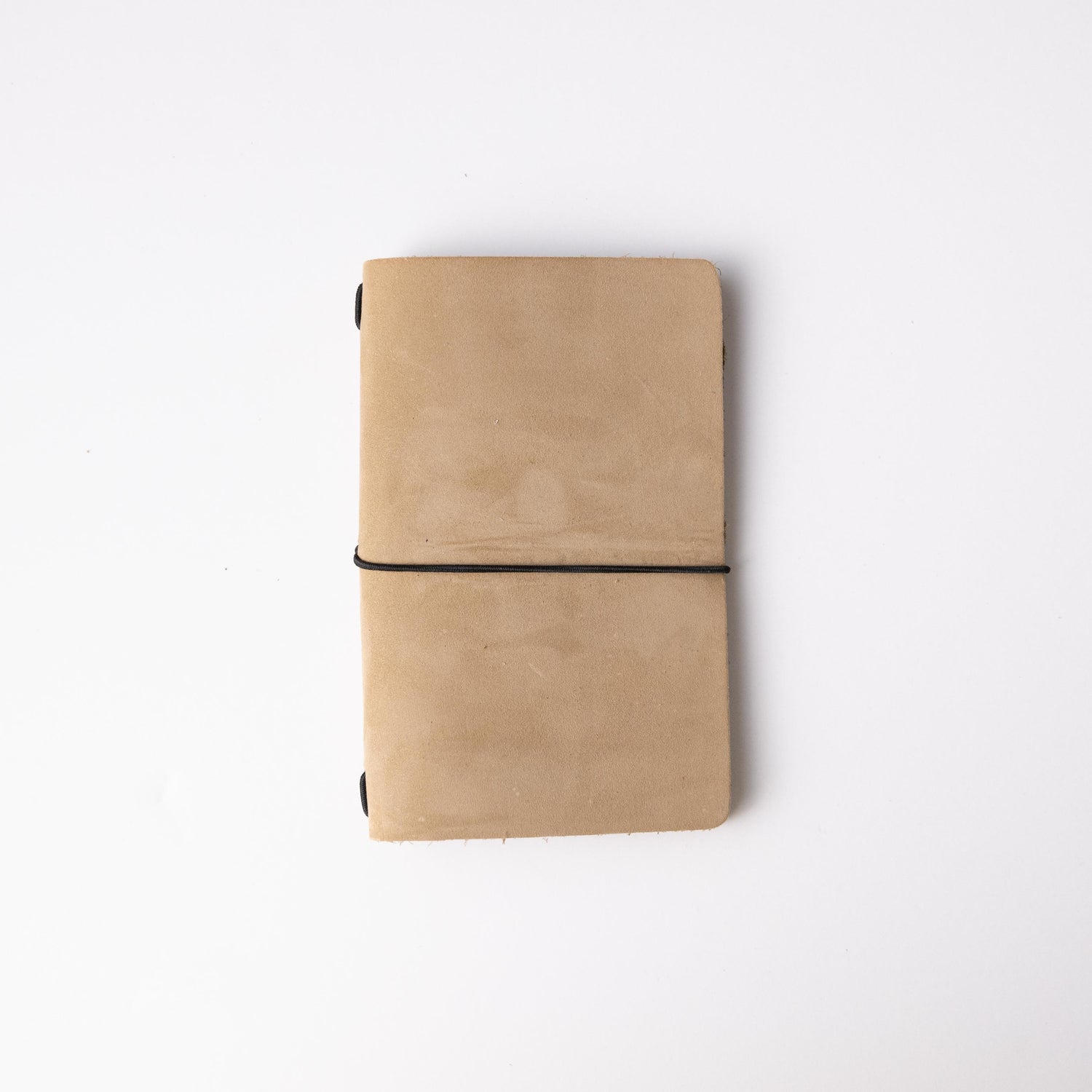 Beige Suede Travel Notebook- leather journal - leather notebook - KMM & Co.