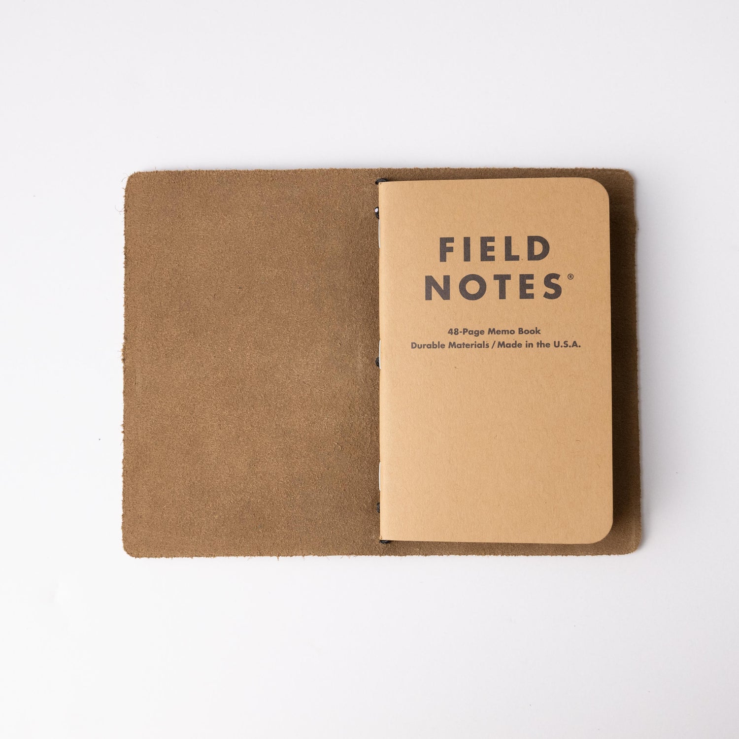 Beige Suede Travel Notebook- leather journal - leather notebook - KMM & Co.