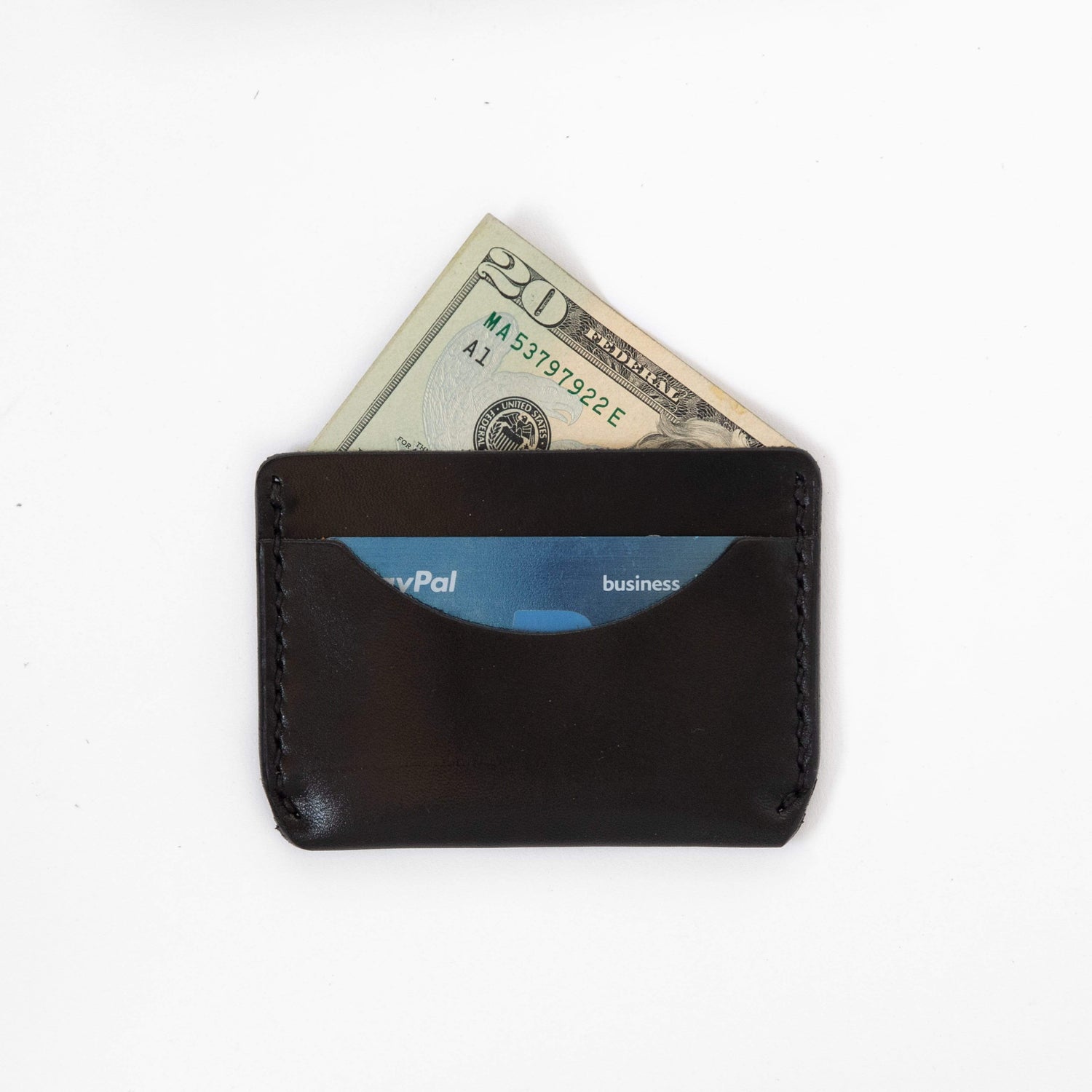 Black Card Case- mens leather wallet - leather wallets for women - KMM & Co.