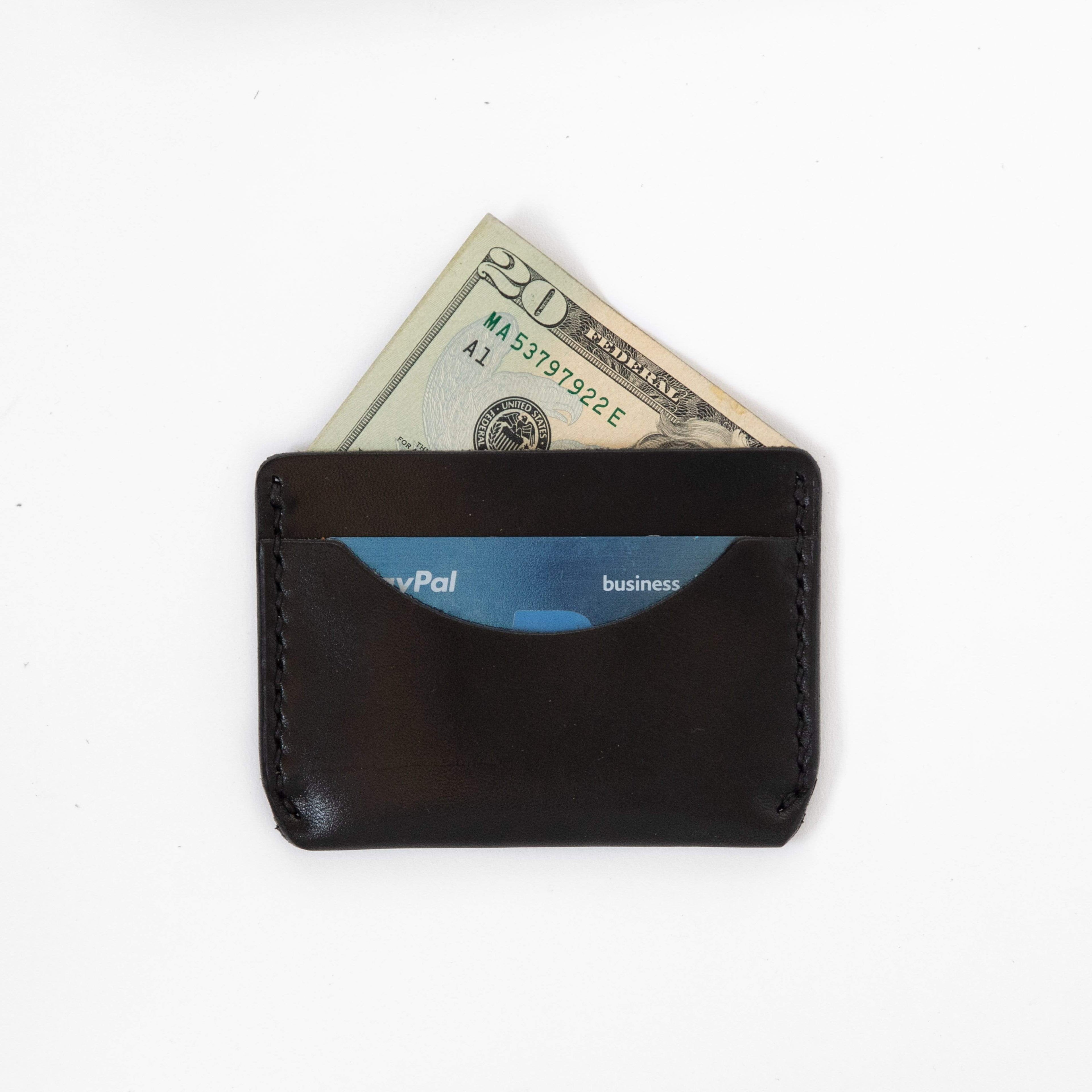 Black Card Case- mens leather wallet - leather wallets for women - KMM & Co.