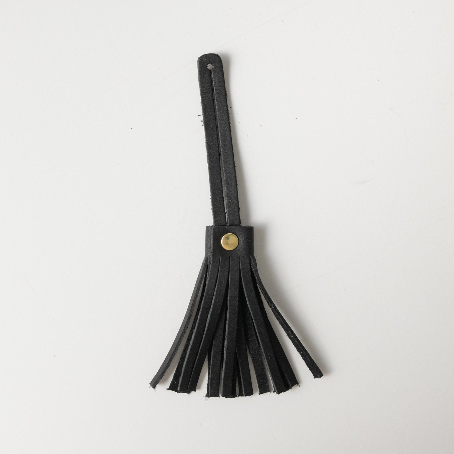 Black Cypress Leather Tassel- leather tassel keychain - KMM & Co.