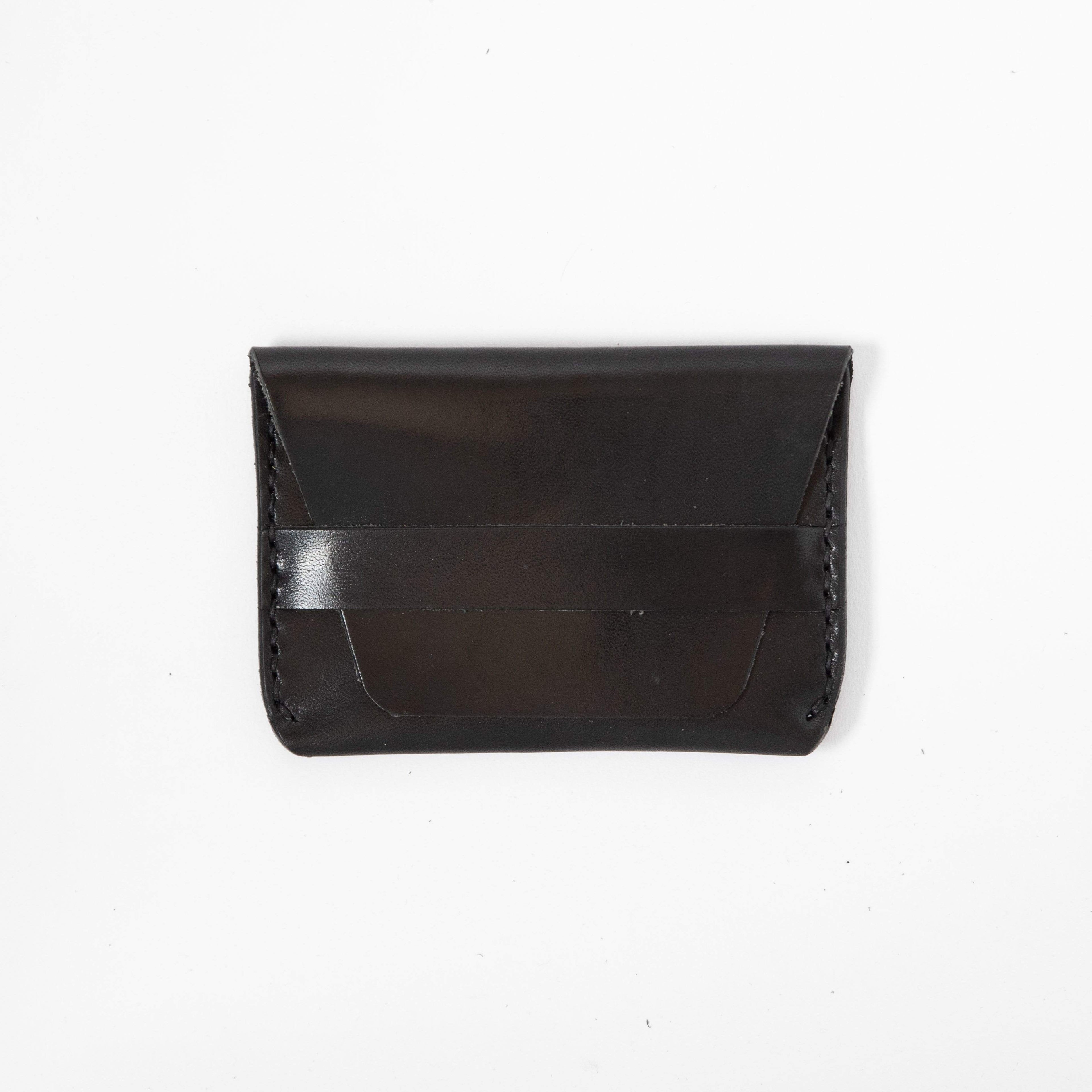 Black Flap Wallet- mens leather wallet - handmade leather wallets at KMM &amp; Co.