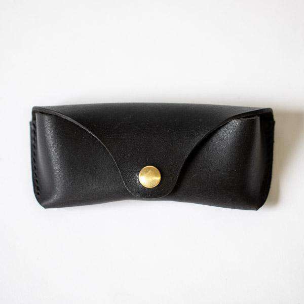 Black Harvest Sunglasses Case- leather glasses case - KMM & Co.