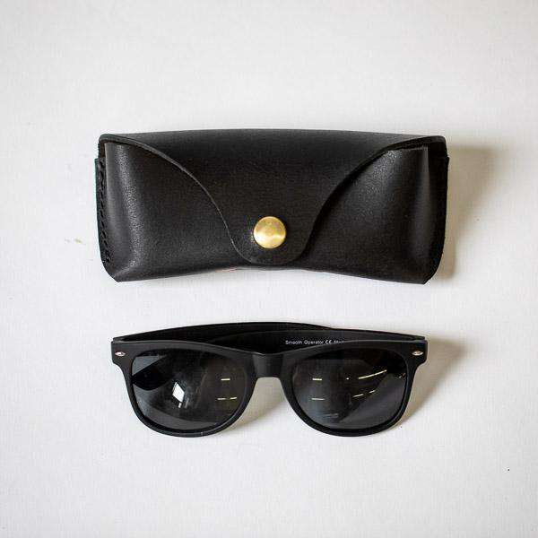 Black Harvest Sunglasses Case- leather glasses case - KMM & Co.