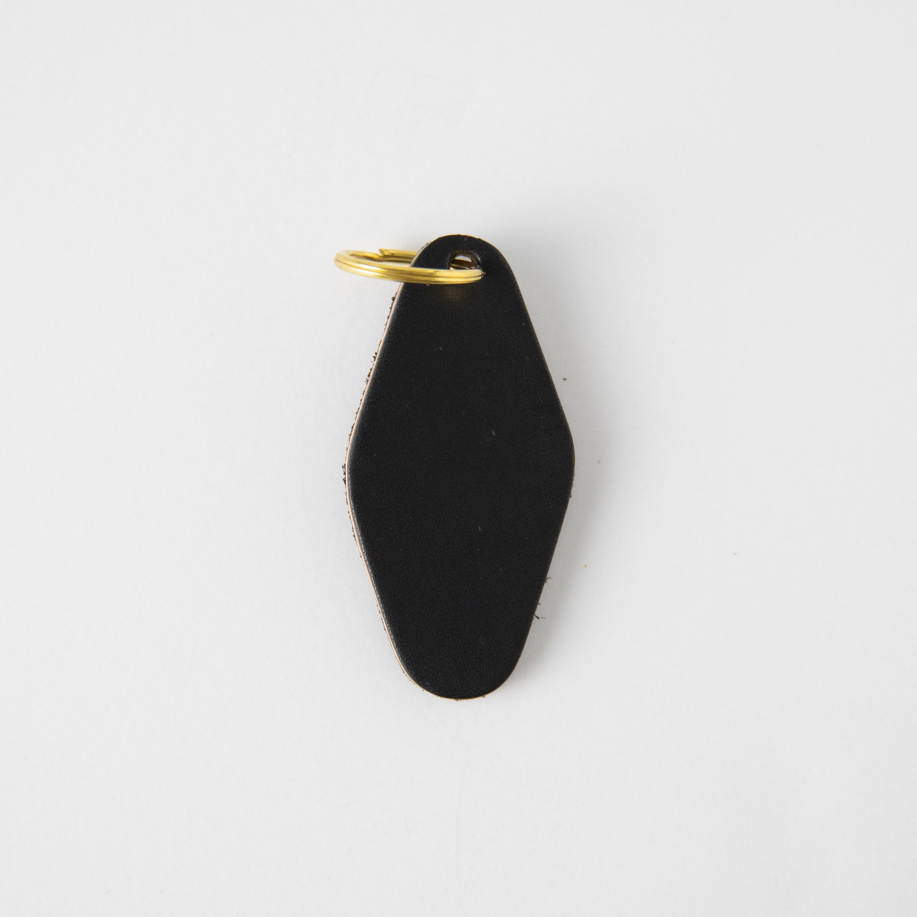 Black Hotel Key Fob- leather keychain - leather key holder - leather key fob - KMM & Co.