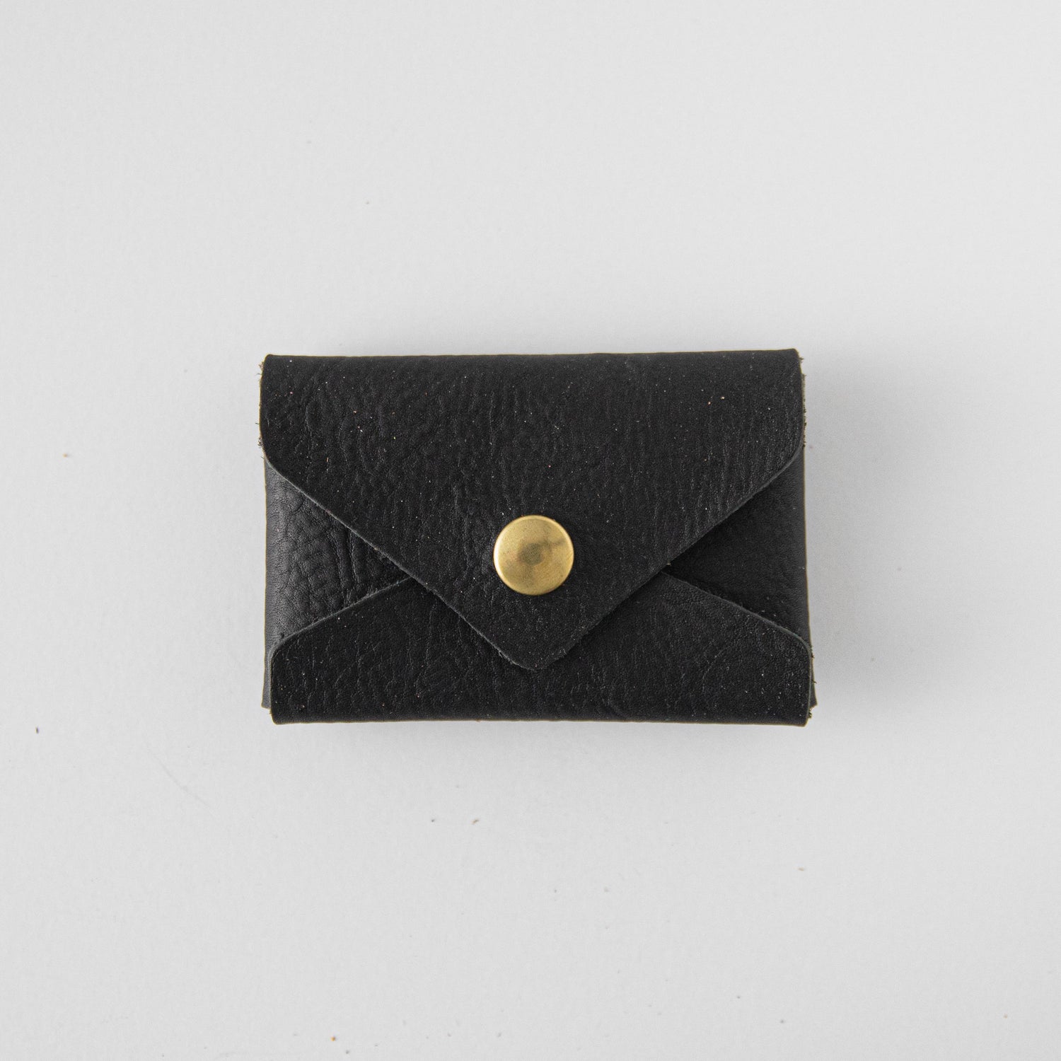 Black Kodiak Card Envelope- card holder wallet - leather wallet made in America at KMM & Co.