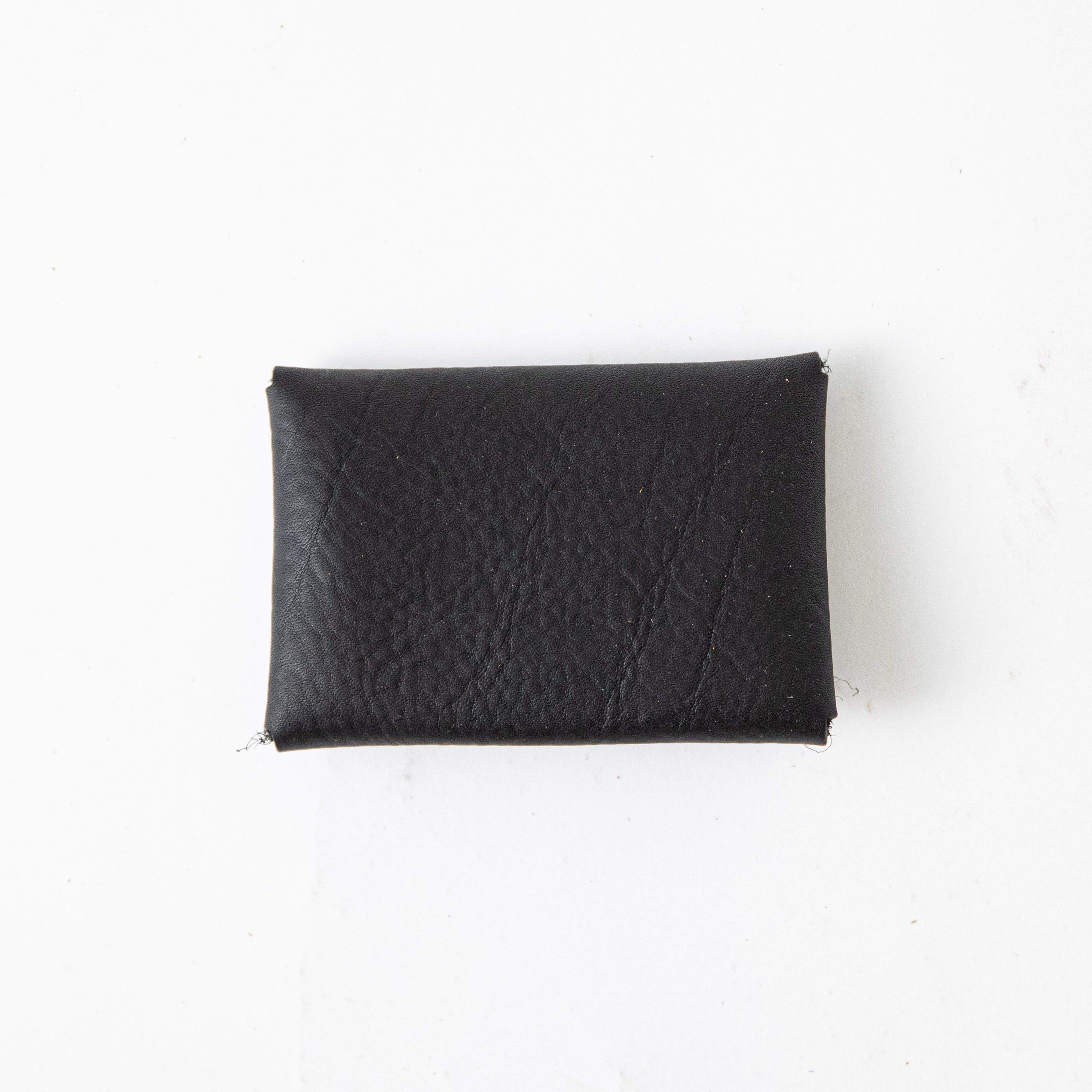 Black Kodiak Card Envelope- card holder wallet - leather wallet made in America at KMM & Co.