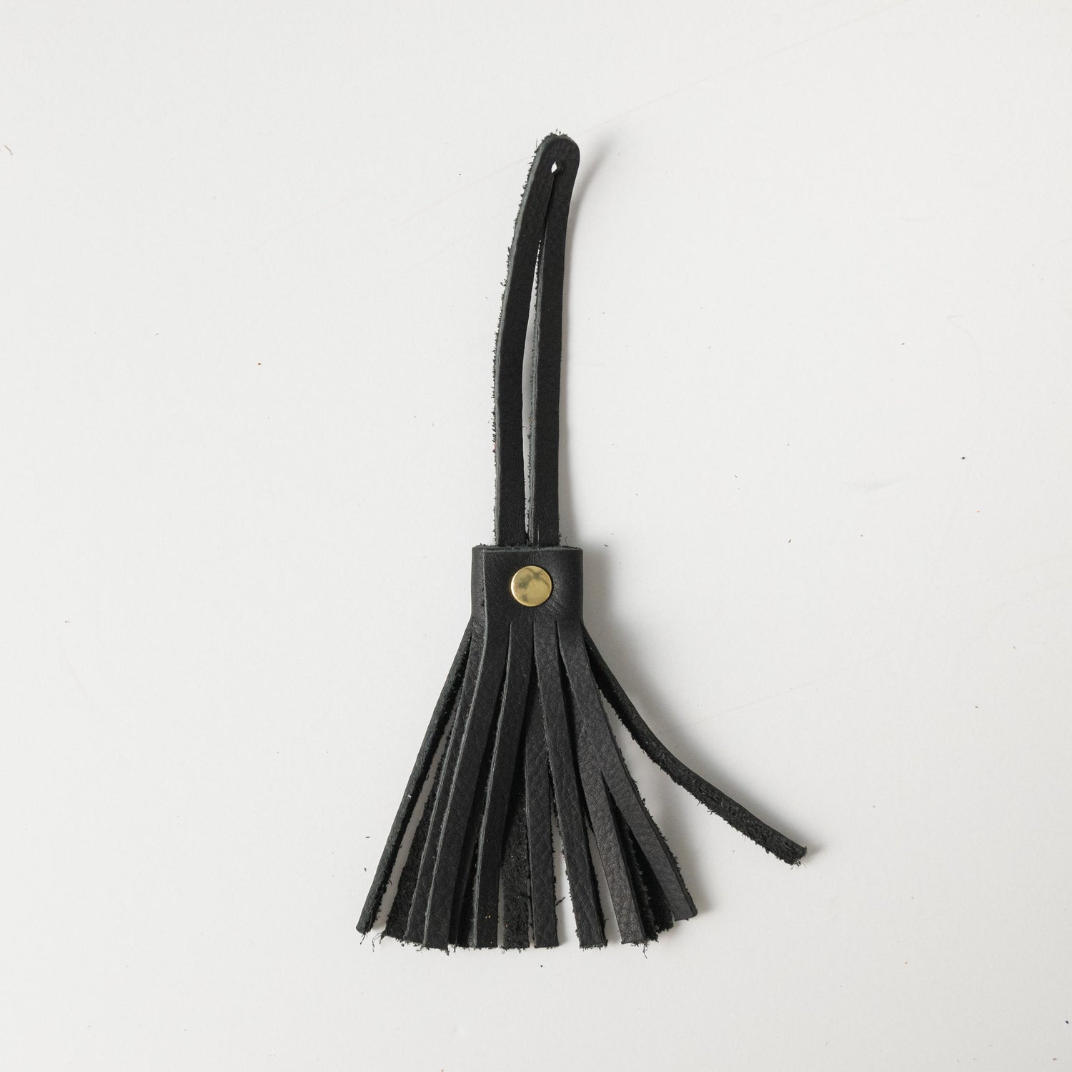 Black Kodiak Leather Tassel- leather tassel keychain - KMM &amp; Co.