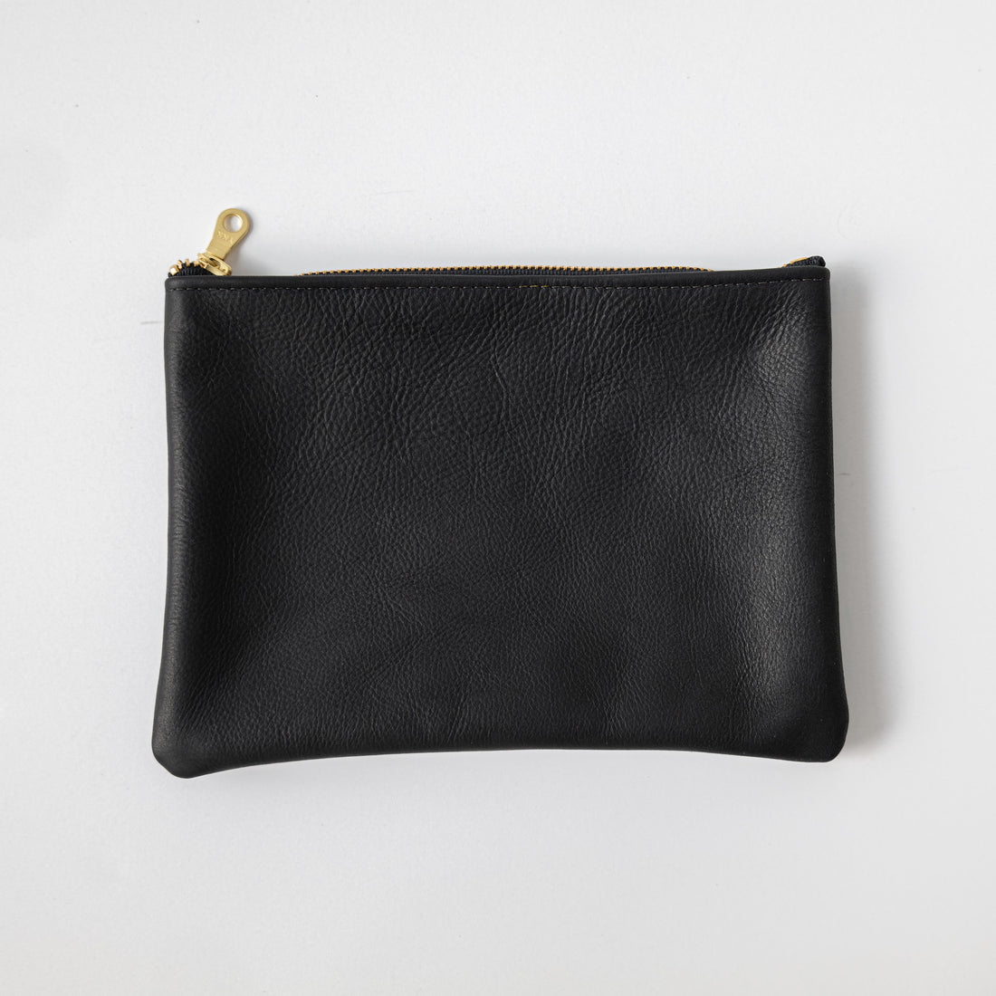 Black Kodiak Medium Zip Pouch- leather zipper pouch - KMM & Co.