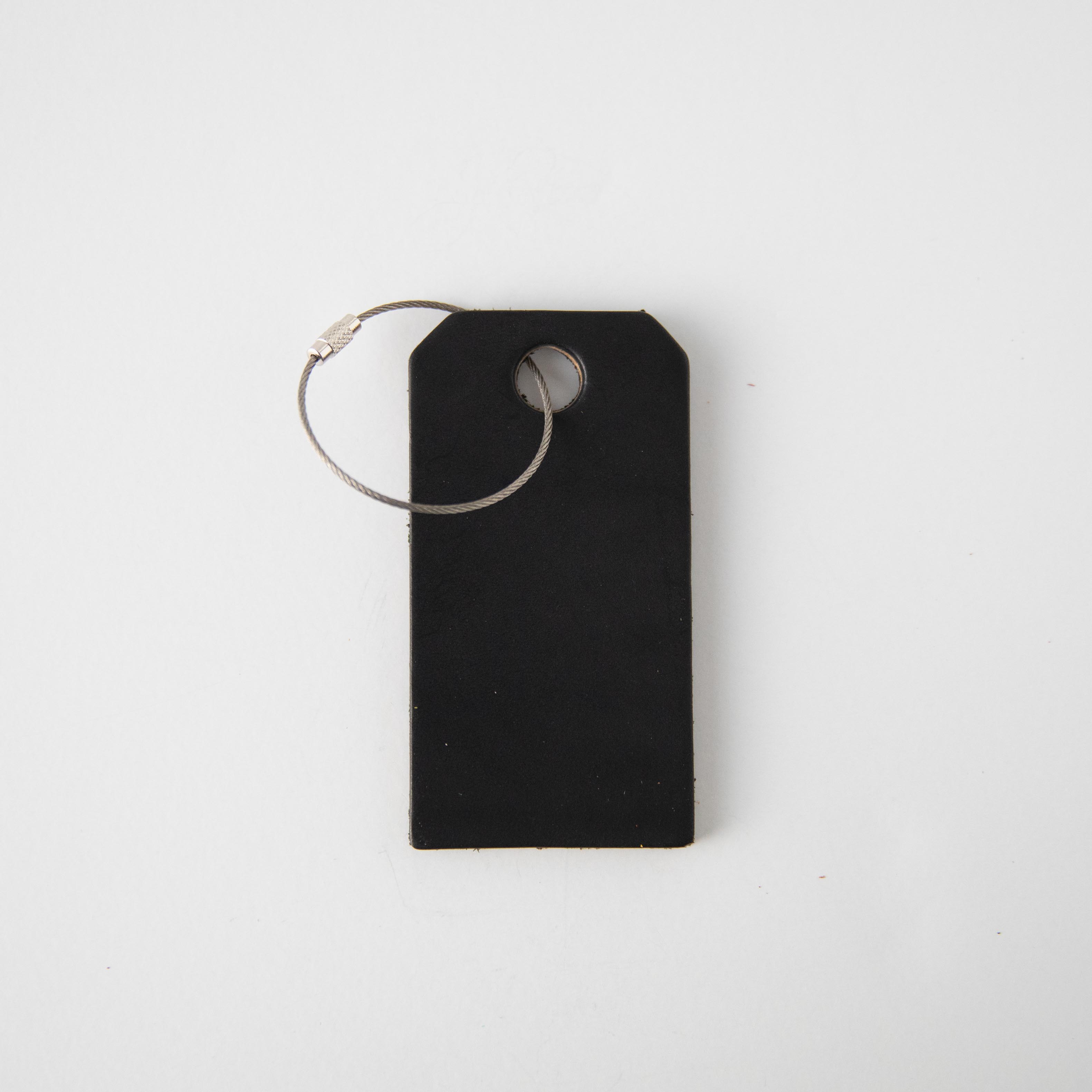 Black Leather Tag- personalized luggage tags - custom luggage tags - KMM & Co.
