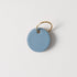 Blue Steel Circle Key Fob- leather keychain - leather key holder - leather key fob - KMM & Co.