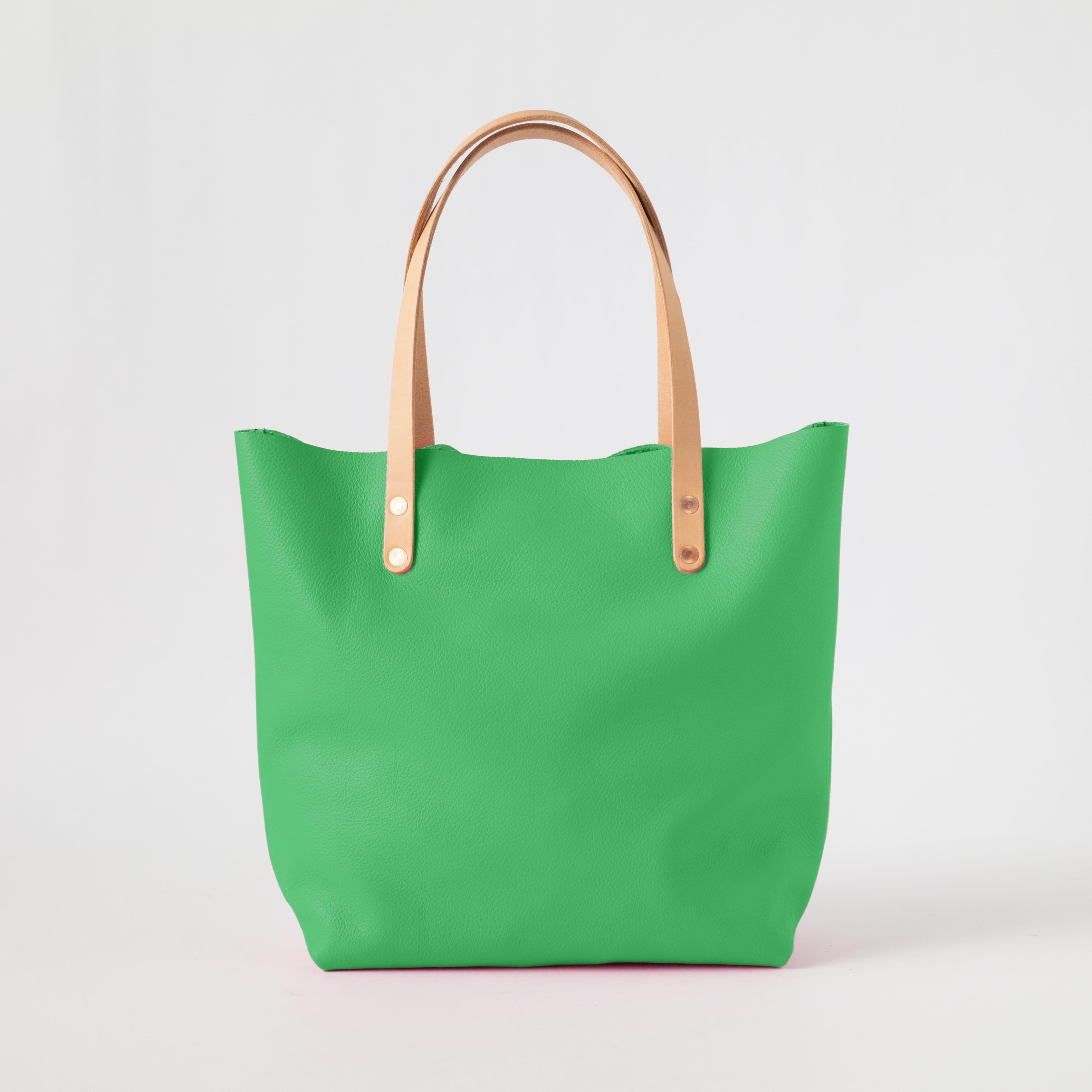 Bright Green Italian Pebbled Tote