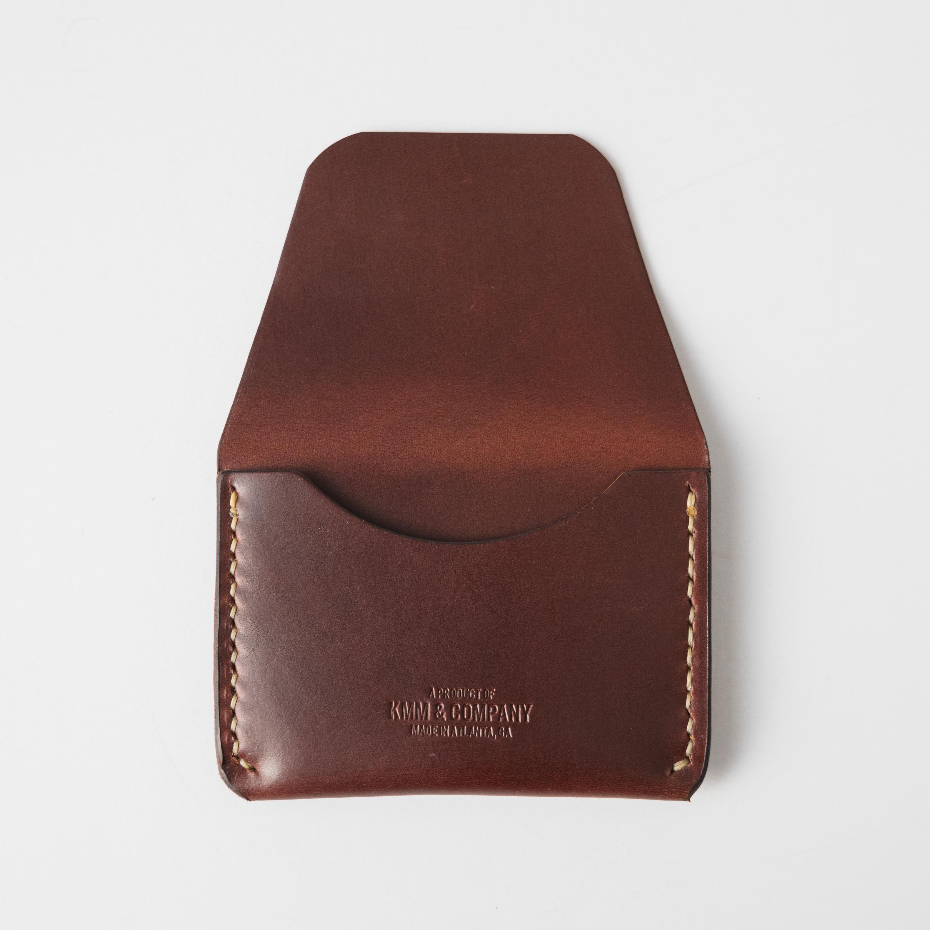 British Tan Double Shot Flap Wallet- mens leather wallet - handmade leather wallets at KMM & Co.