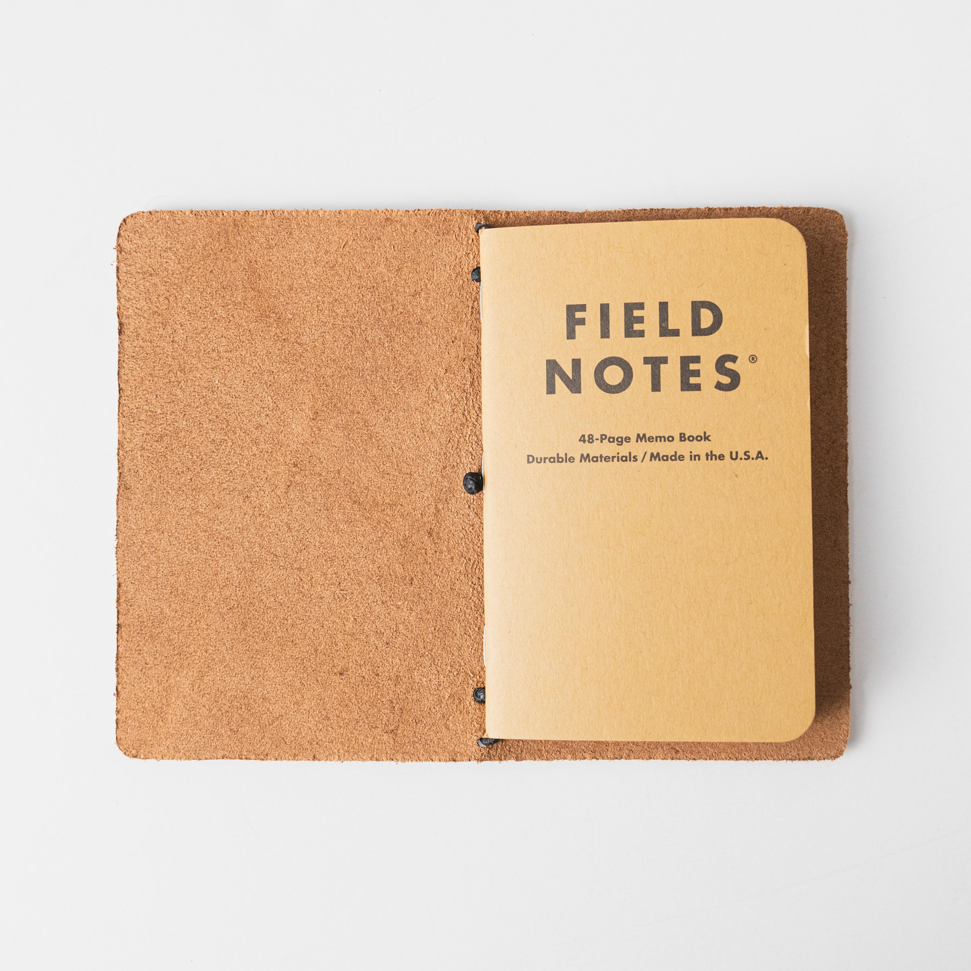 British Tan Double Shot Travel Notebook- leather journal - leather notebook - KMM & Co.