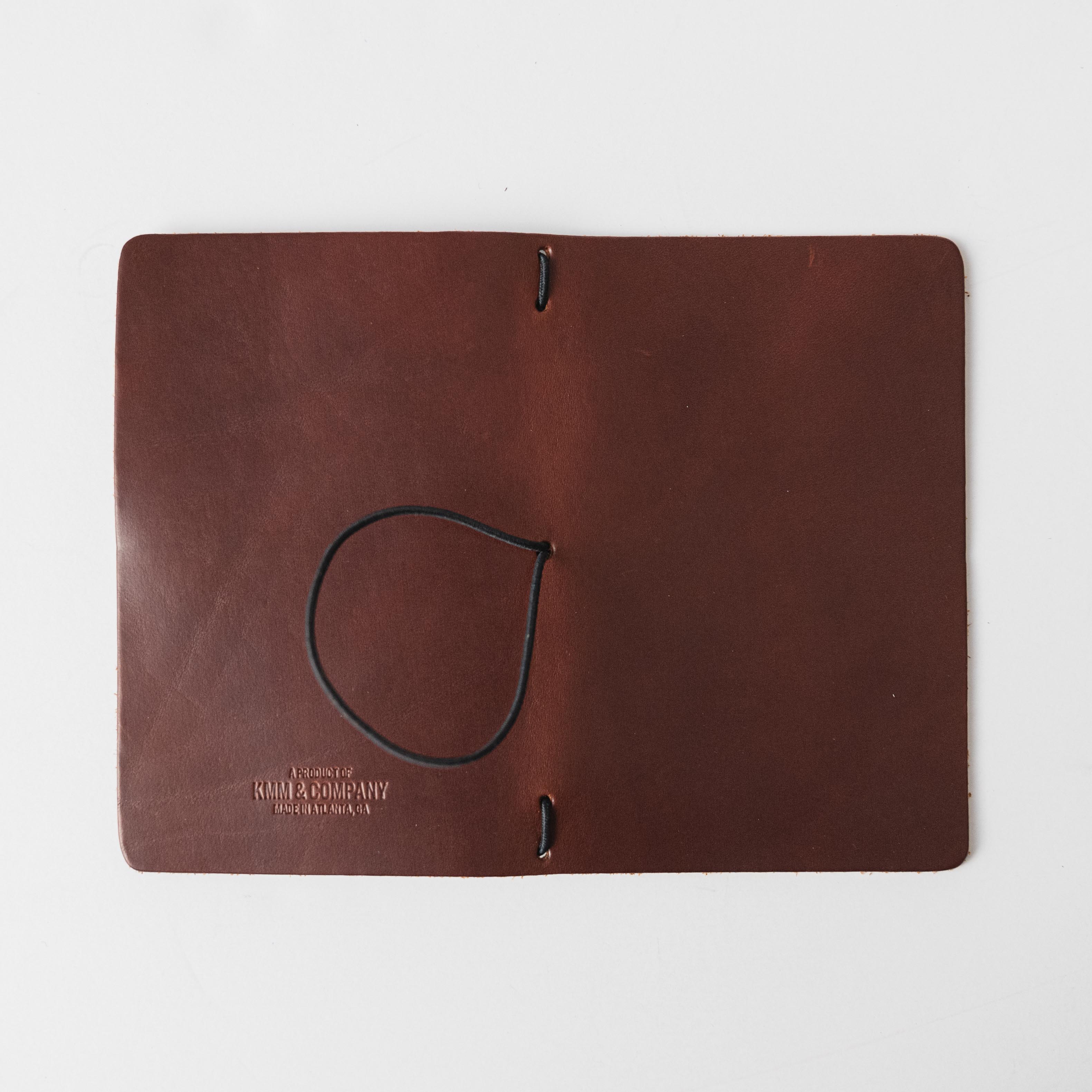 British Tan Double Shot Travel Notebook- leather journal - leather notebook - KMM & Co.