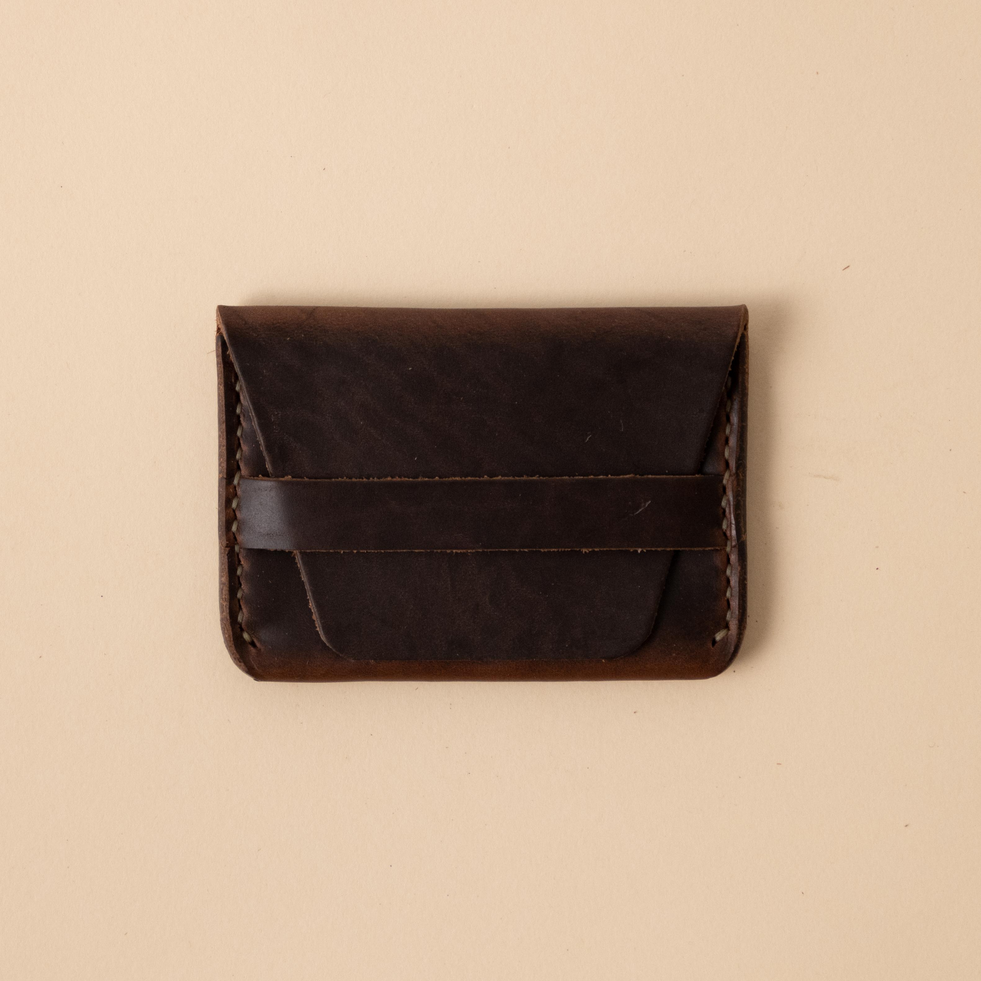 Brown Chromexcel Flap Wallet- mens leather wallet - handmade leather wallets at KMM & Co.