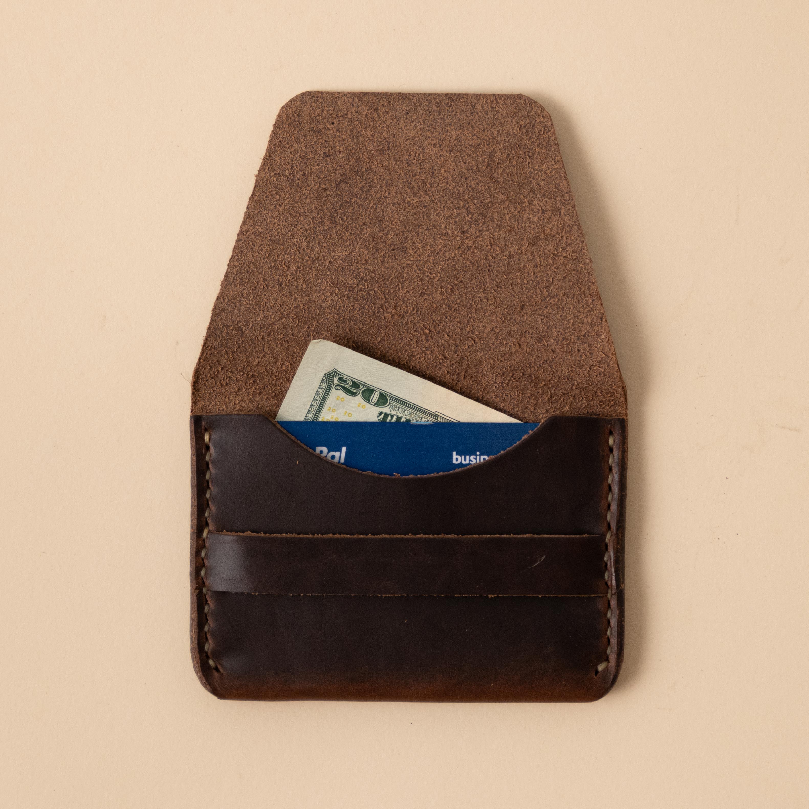 Brown Chromexcel Flap Wallet- mens leather wallet - handmade leather wallets at KMM & Co.