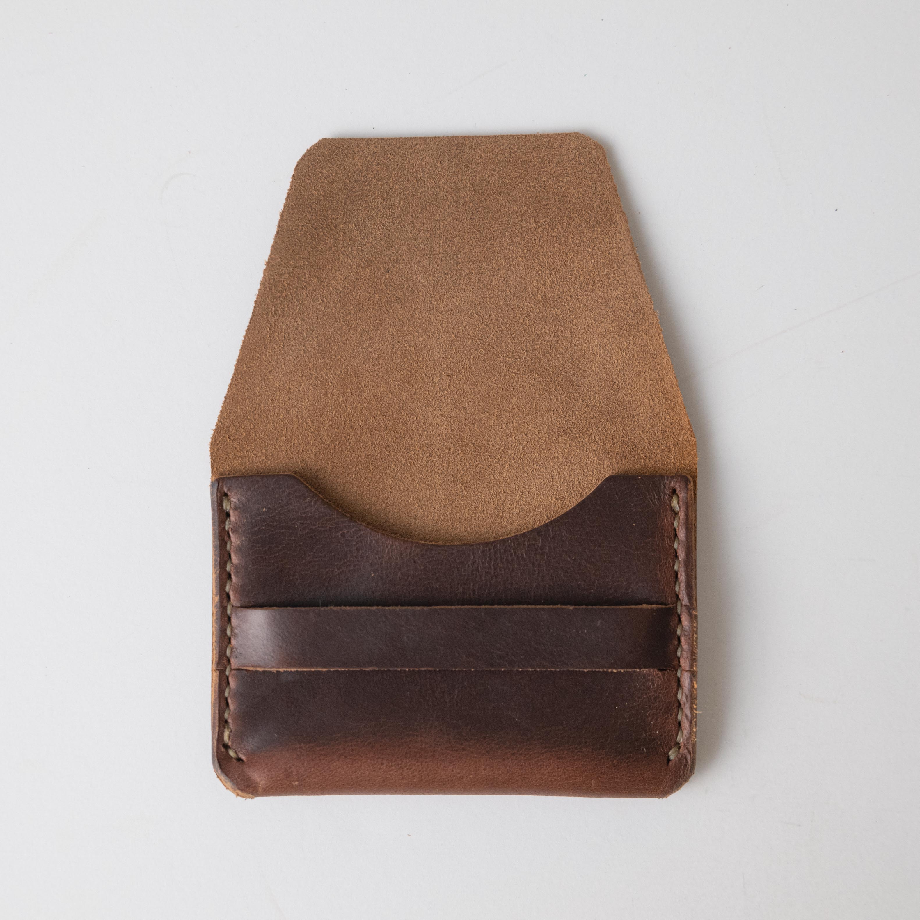Brown Chromexcel Flap Wallet- mens leather wallet - handmade leather wallets at KMM & Co.