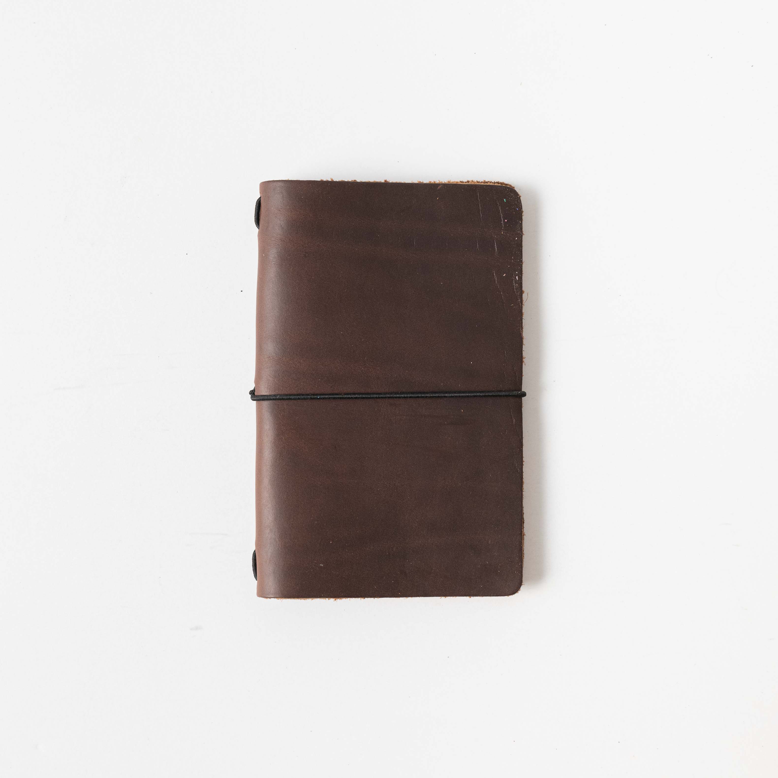 Brown Chromexcel Travel Notebook- leather journal - leather notebook - KMM & Co.