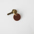 Brown Circle Key Fob- leather keychain - leather key holder - leather key fob - KMM & Co.