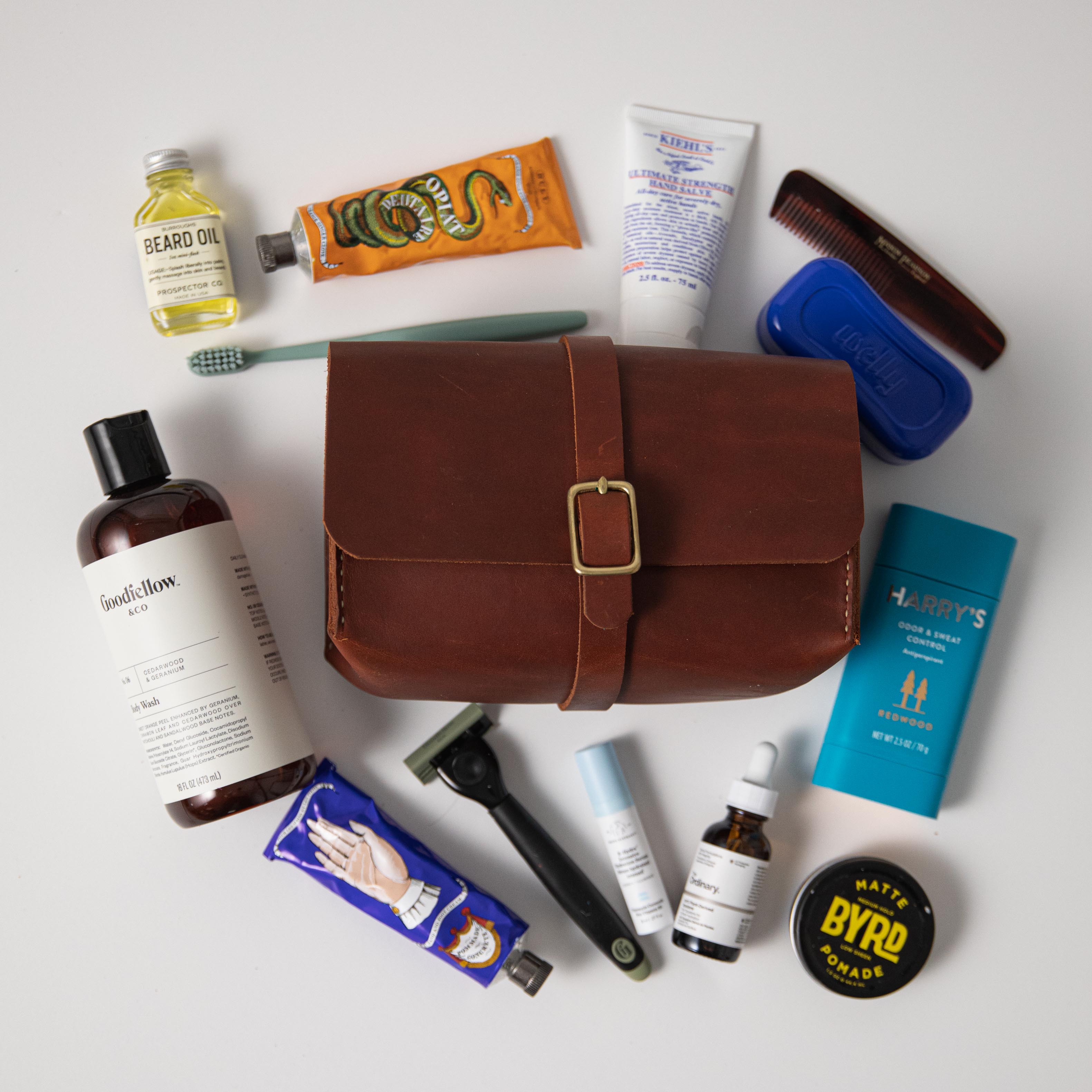 Brown Dopp Kit- mens toiletry bag - KMM & Co.