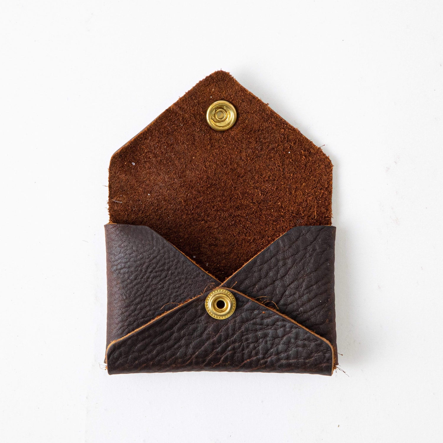 Brown Kodiak Card Envelope- card holder wallet - leather wallet made in America at KMM & Co.