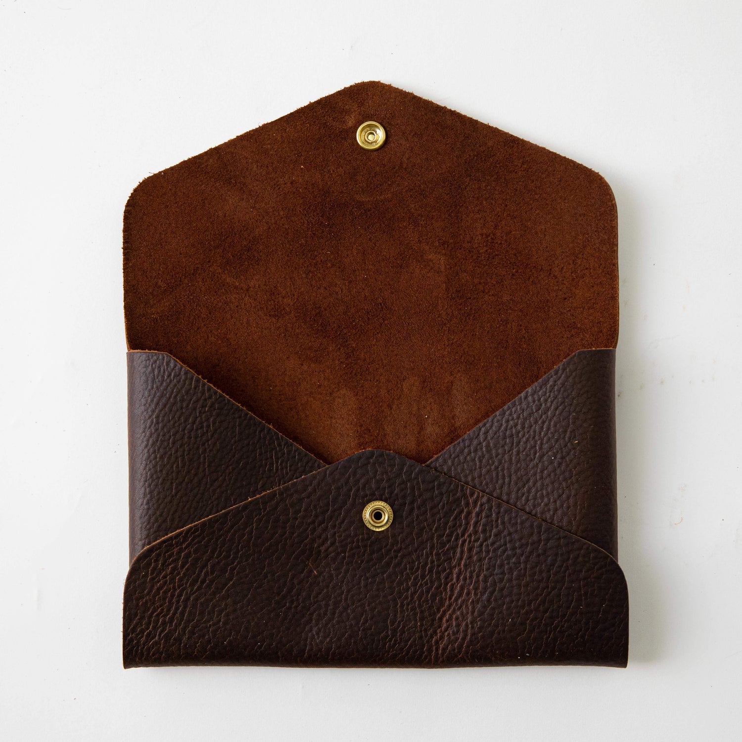 Brown Kodiak Envelope Clutch- leather clutch bag - handmade leather bags - KMM & Co.