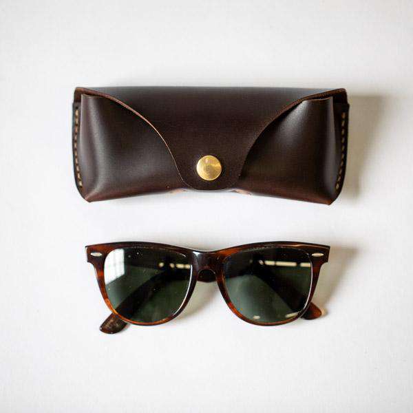 Brown Sunglasses Case- leather glasses case - KMM & Co.