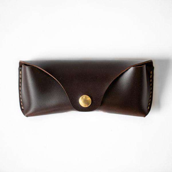 Brown Sunglasses Case  Leather sunglass case made in USA by KMM & Co.