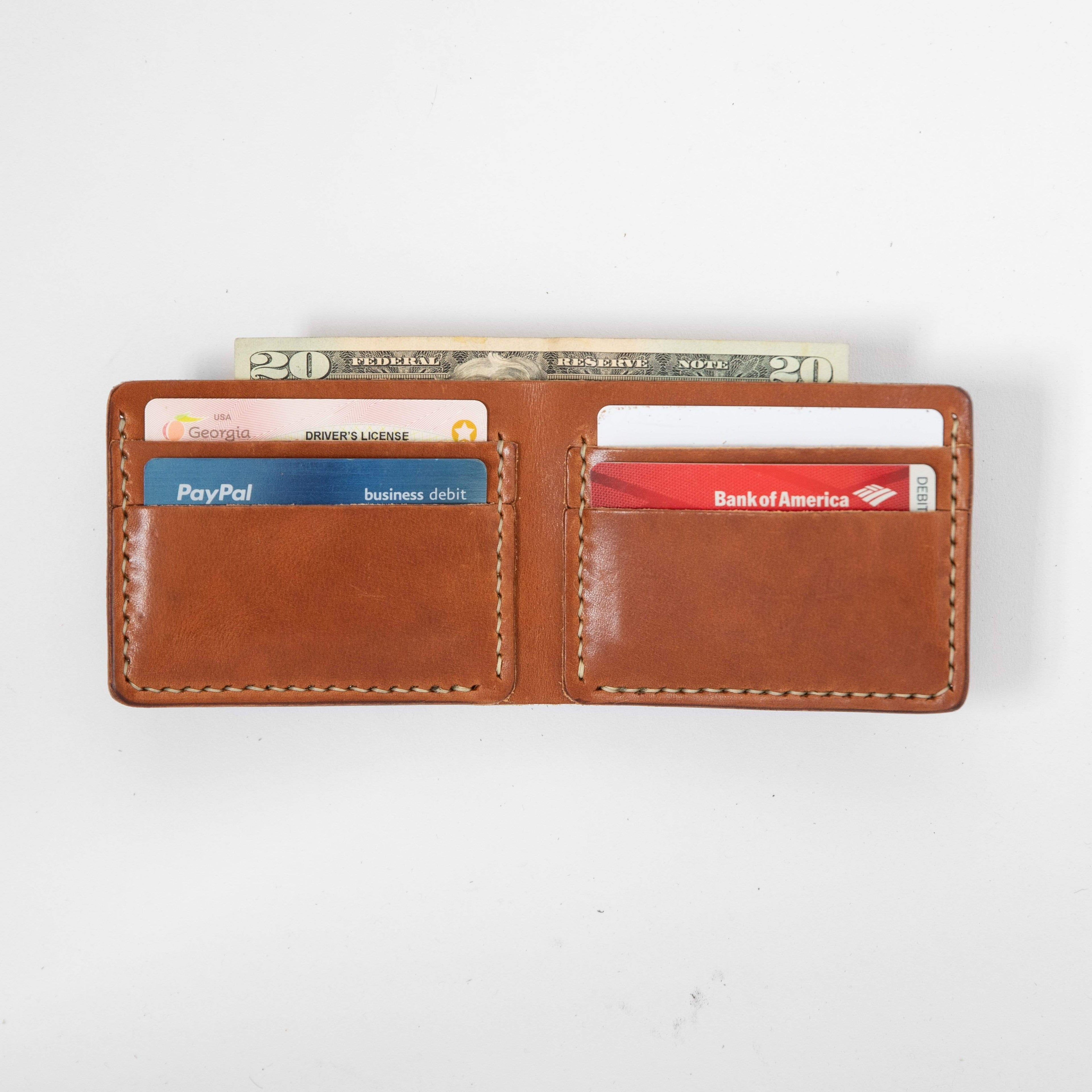 Buck Brown Billfold- leather billfold wallet - mens leather bifold wallet - KMM & Co.