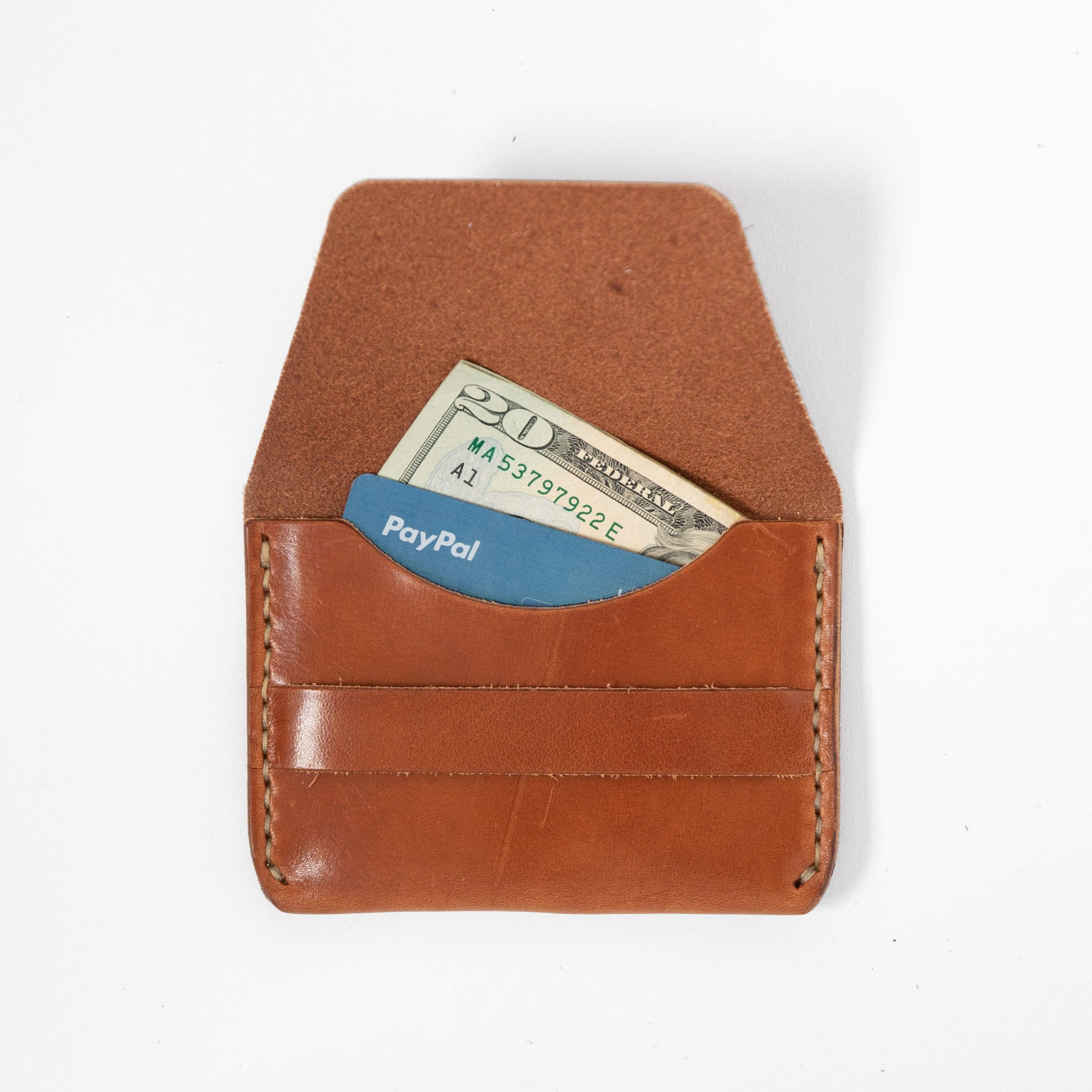 Buck Brown Flap Wallet- mens leather wallet - handmade leather wallets at KMM & Co.